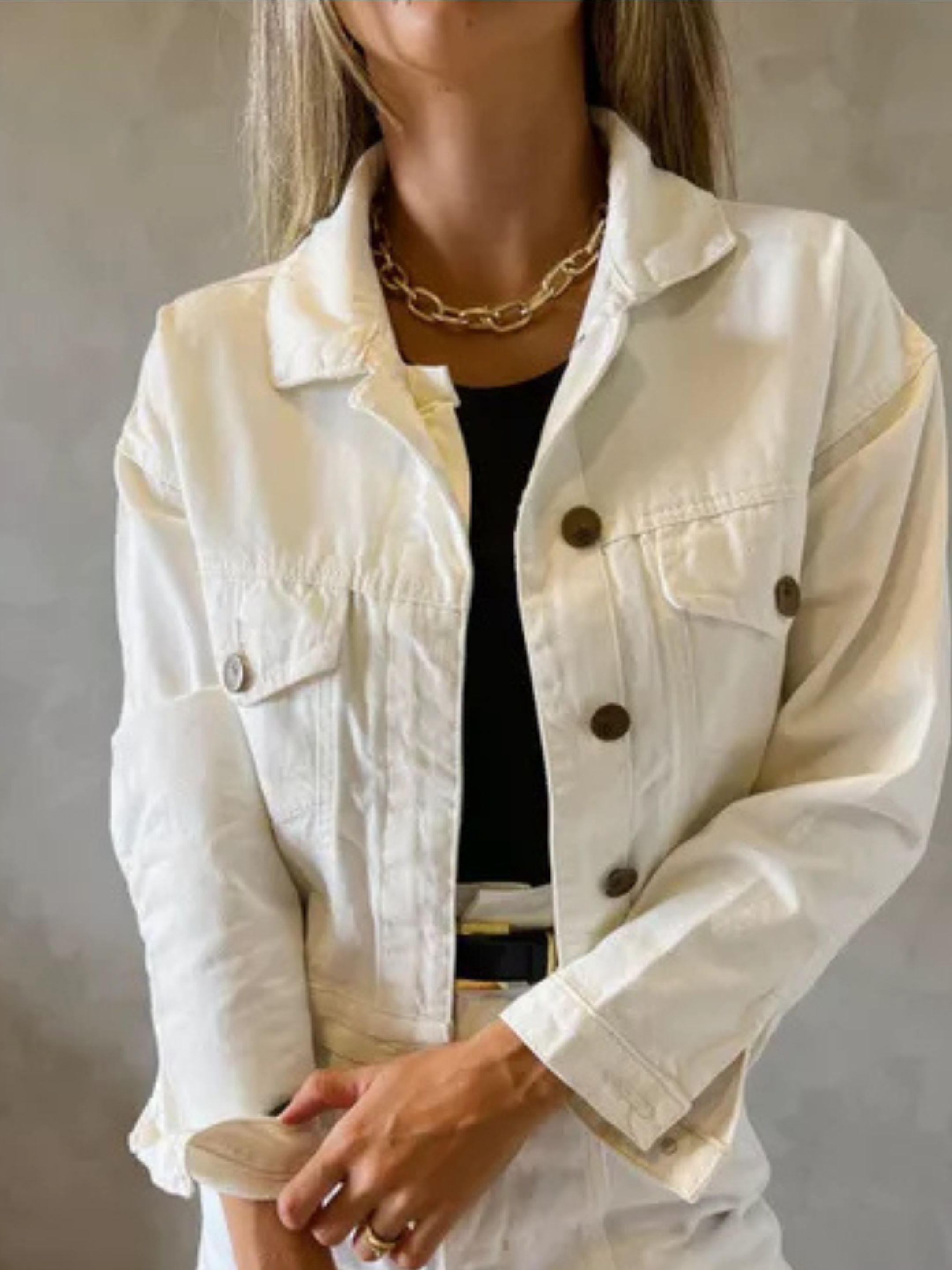 JAQUETA JEANS OFF OFF WHITE - MMUNIZ 