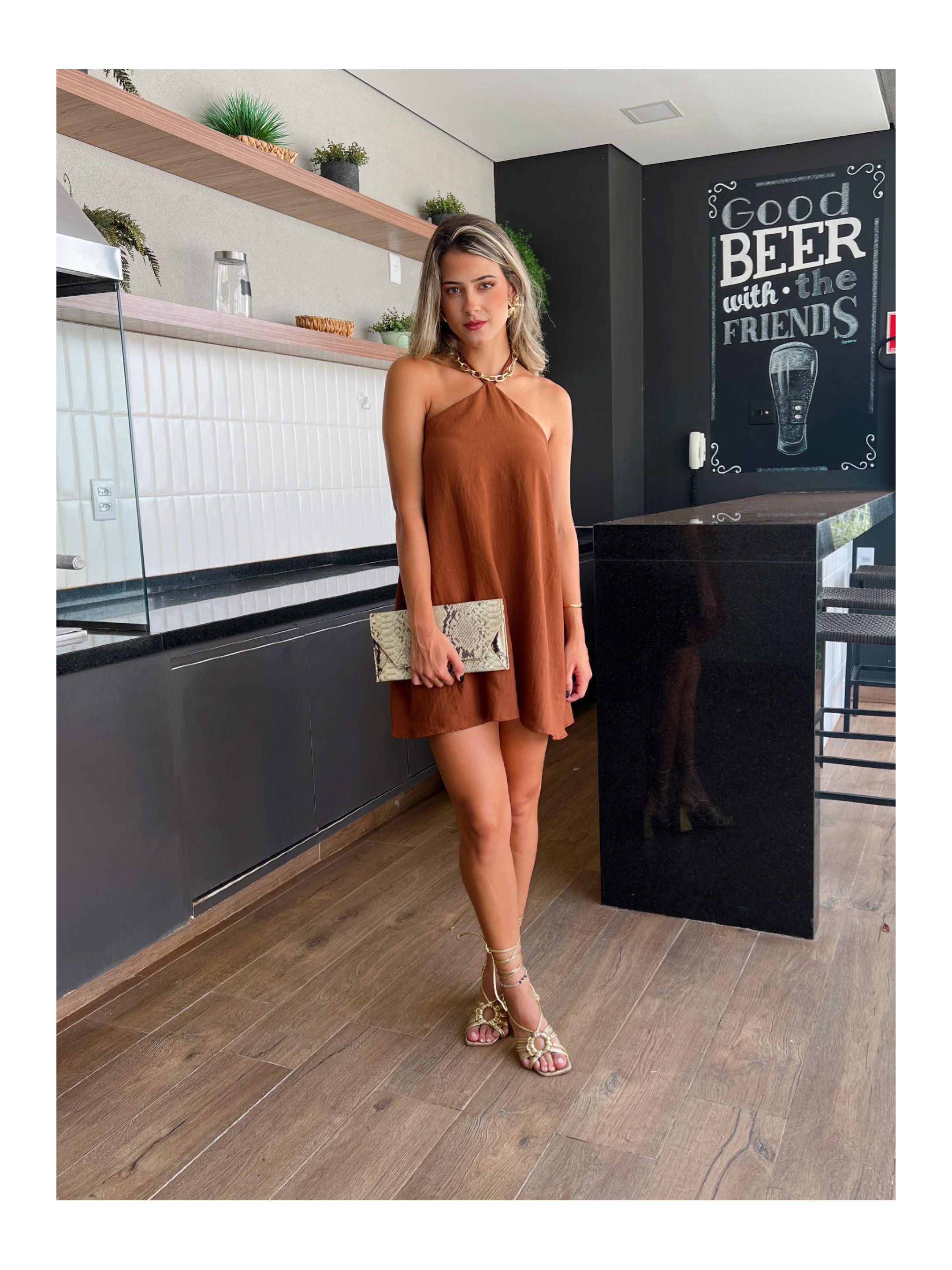 VESTIDO HELÔ MARROM - MMUNIZ 