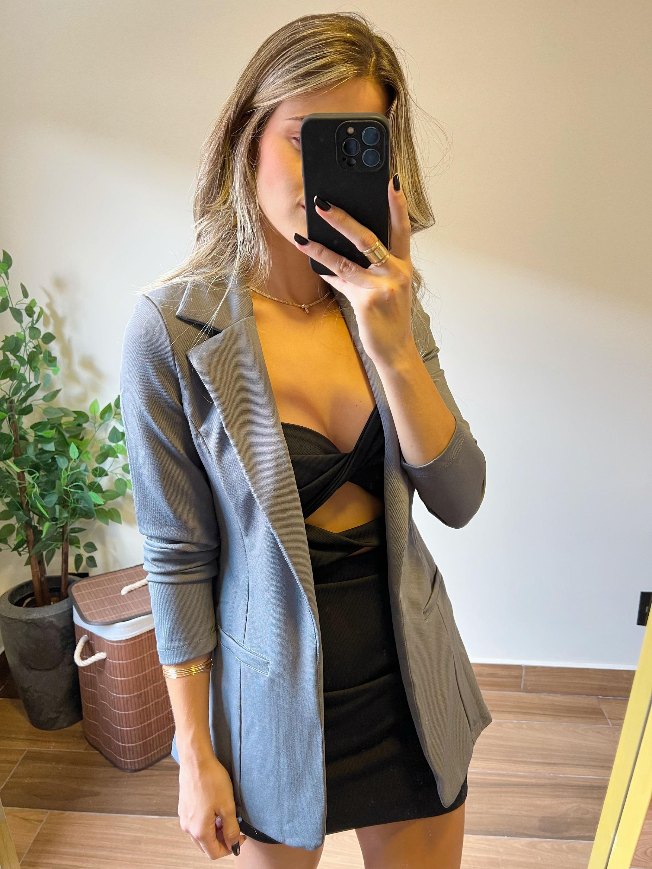 BLAZER JU CINZA - MMUNIZ 