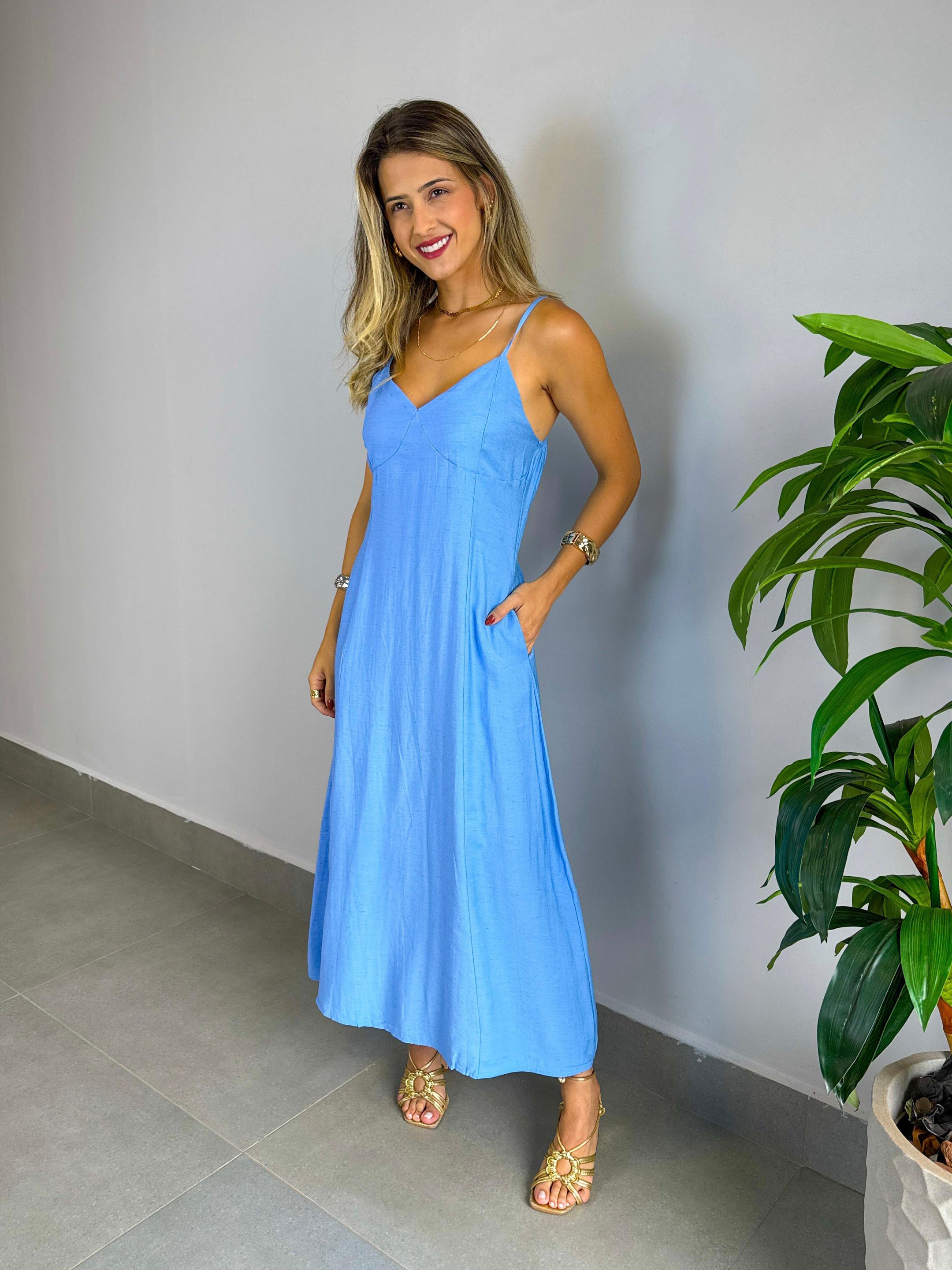 VESTIDO MICHELE AZUL - MMUNIZ 