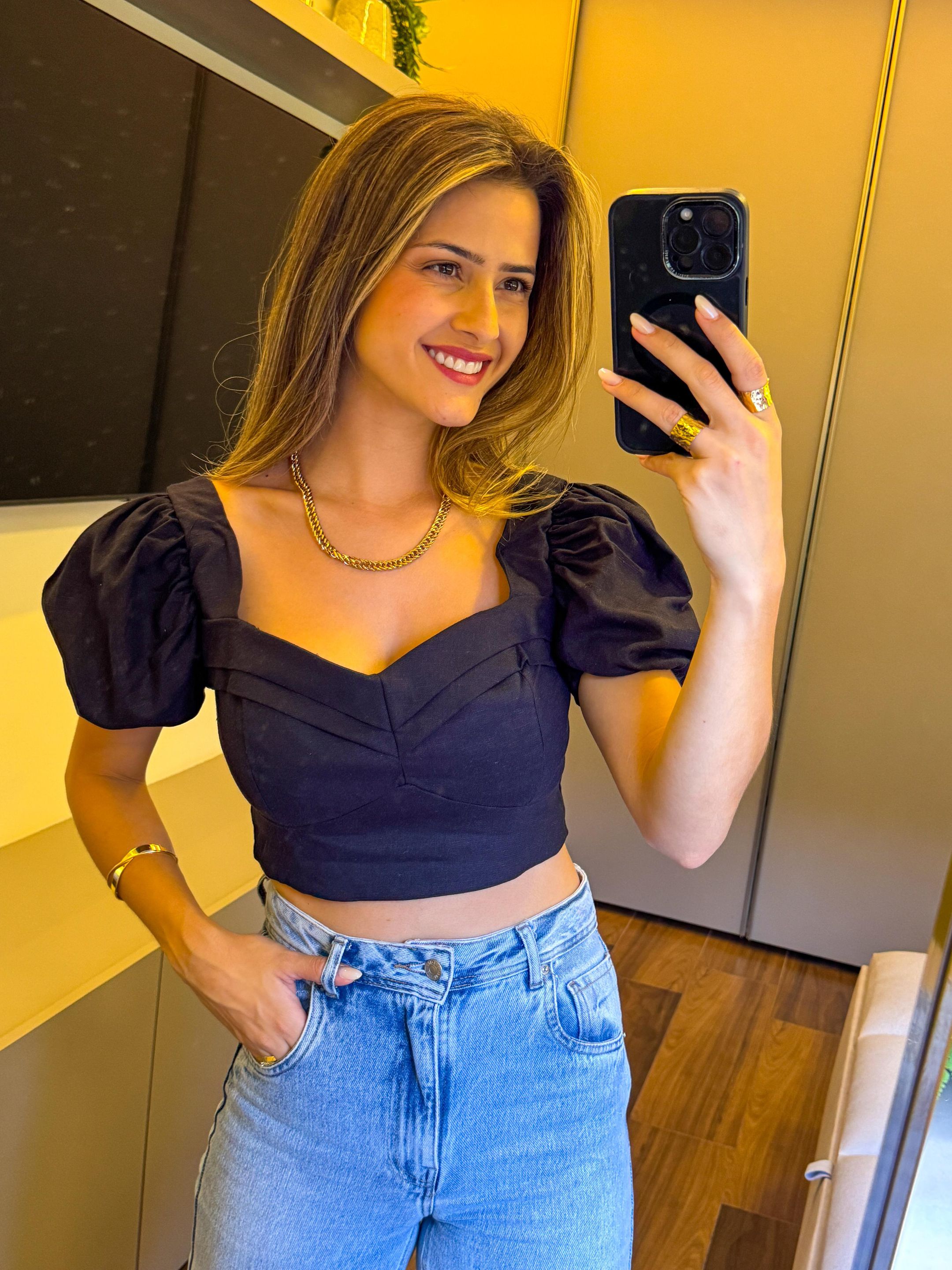 CROPPED MEL PRETO - MMUNIZ 
