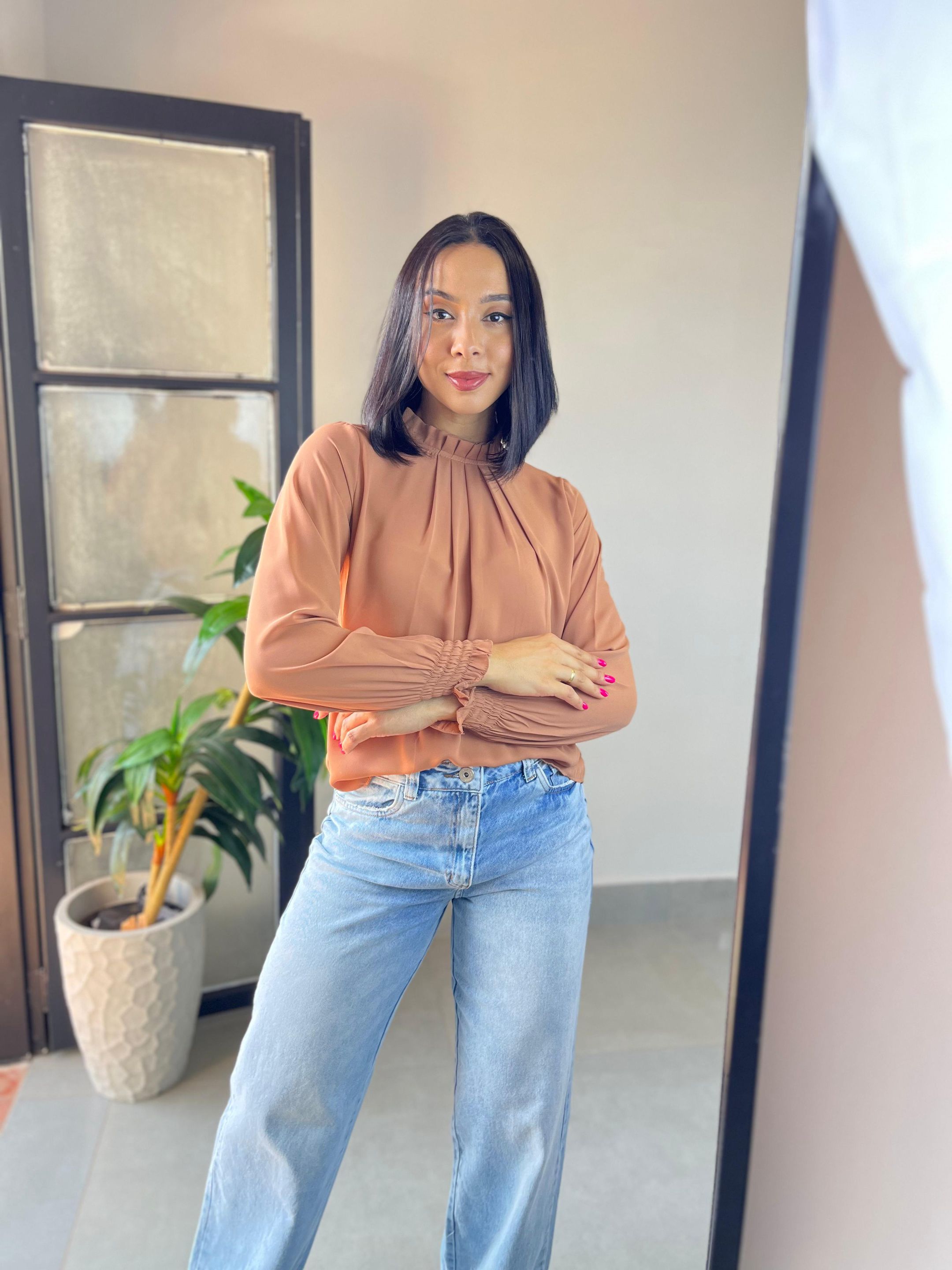 CAMISA SARA NUDE - MMUNIZ 