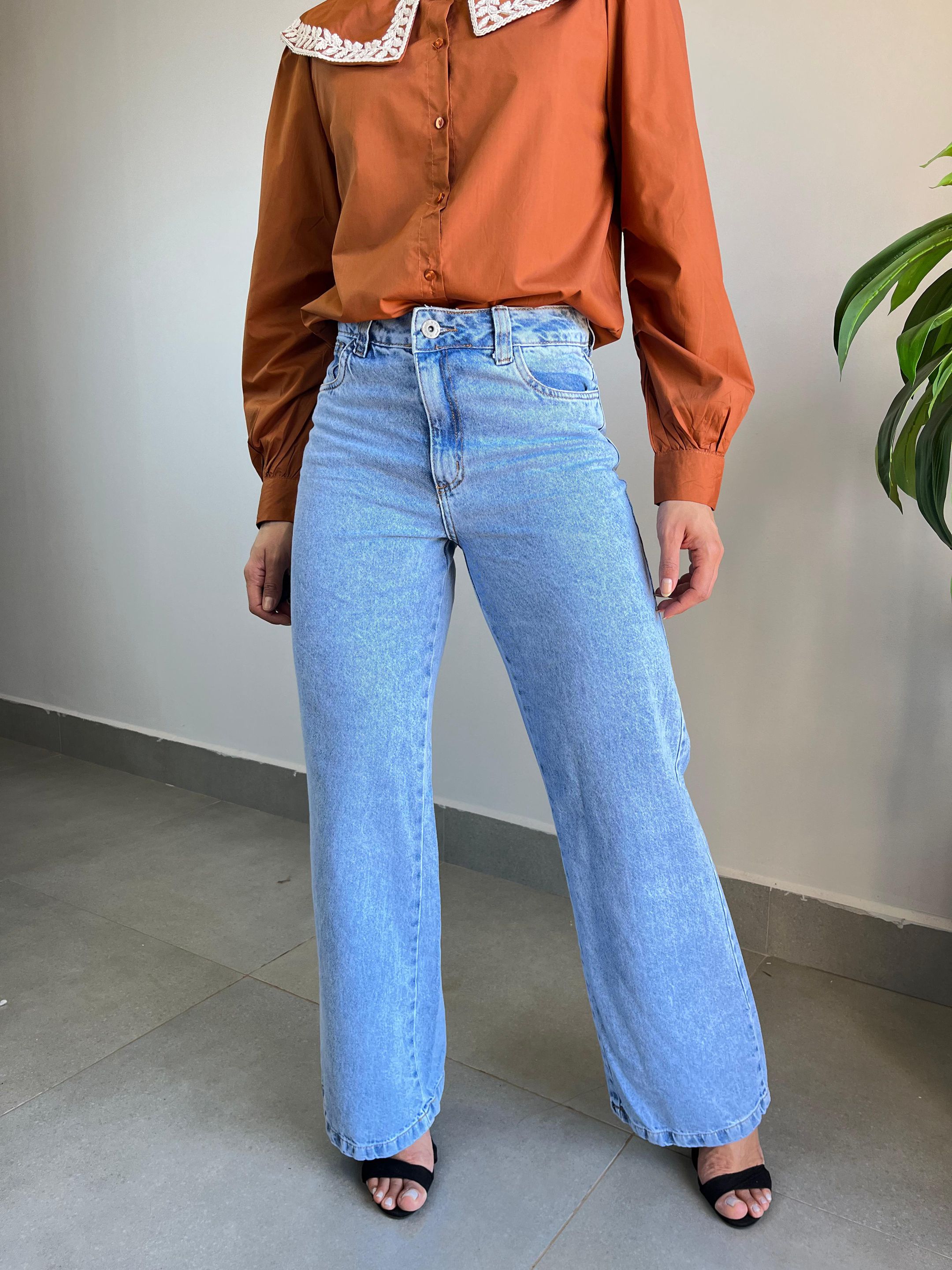 CALÇA NEXO WIDE LEG JEANS - MMUNIZ 
