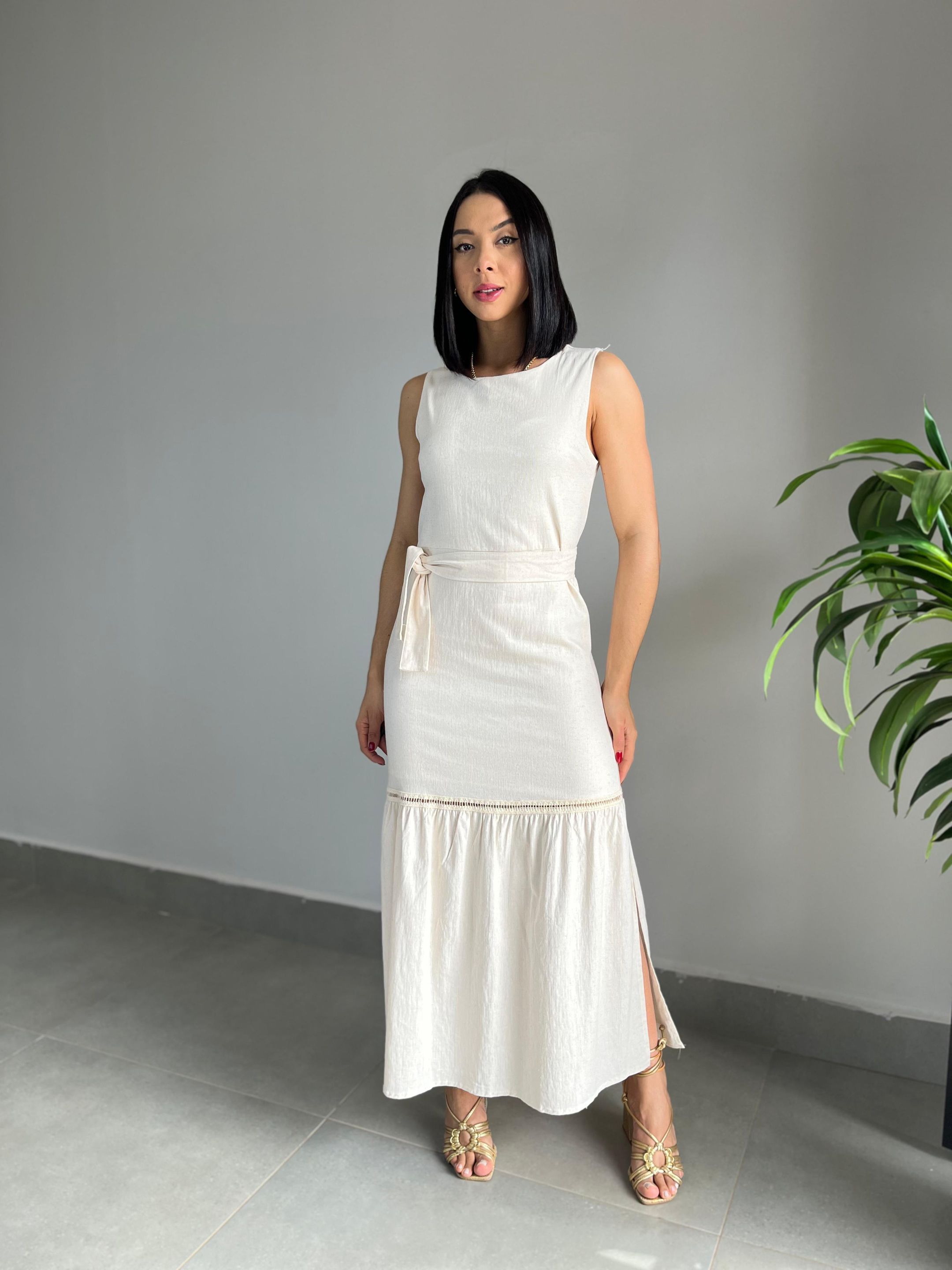 VESTIDO BIANCA PALHA - MMUNIZ 