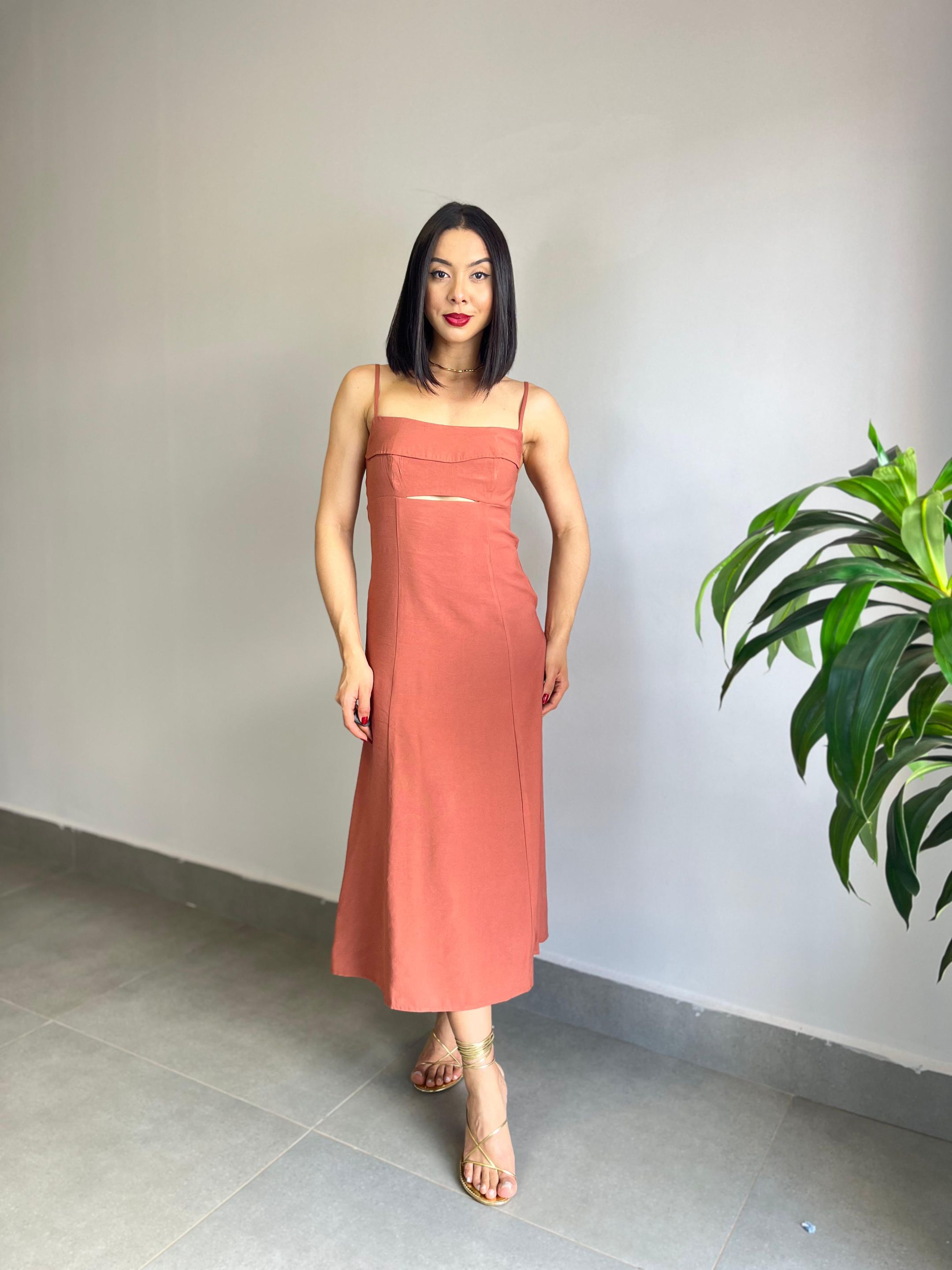 VESTIDO SAMARA MARROM - MMUNIZ 