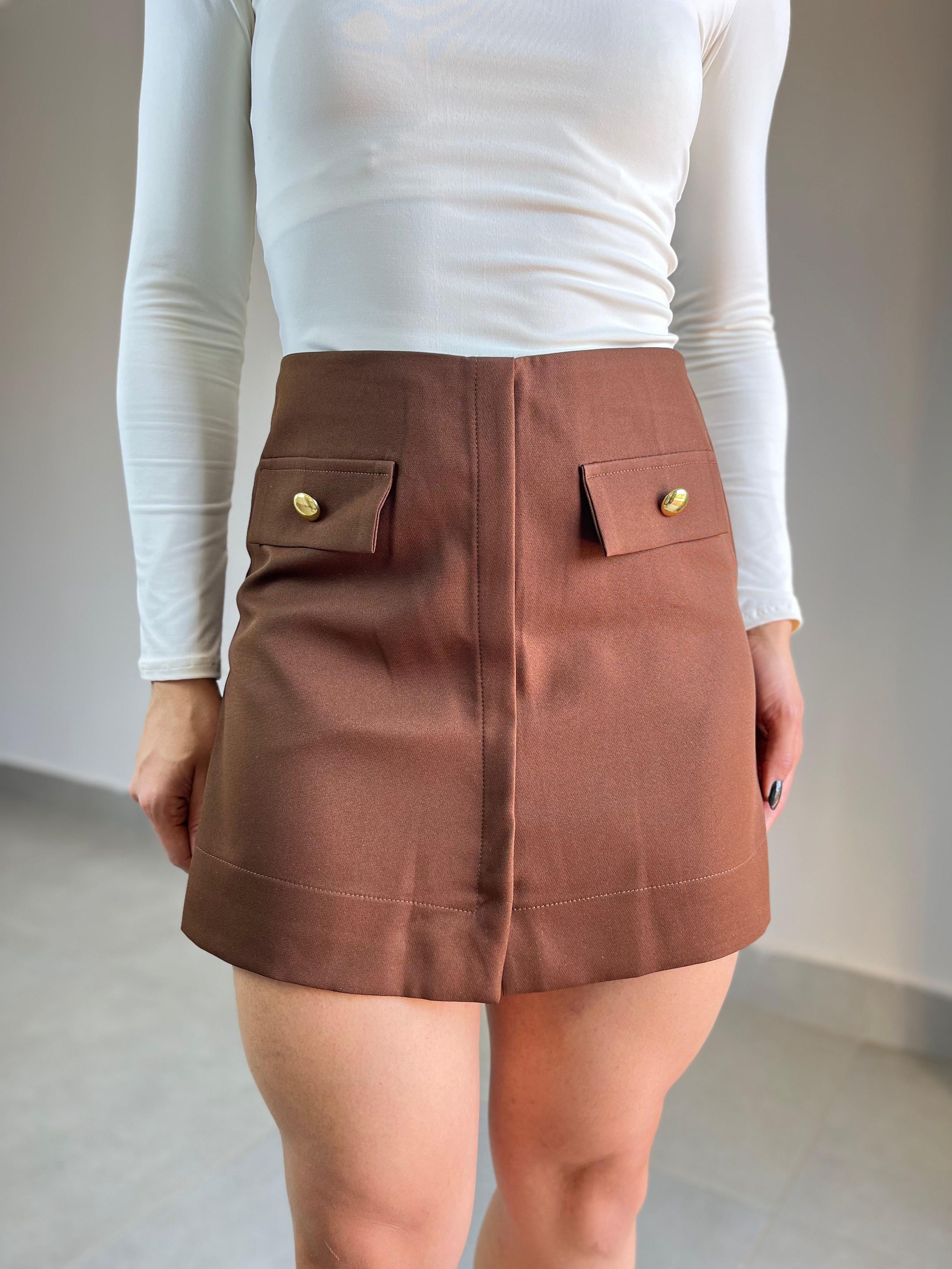 SHORT SAIA ISA MARROM - MMUNIZ 