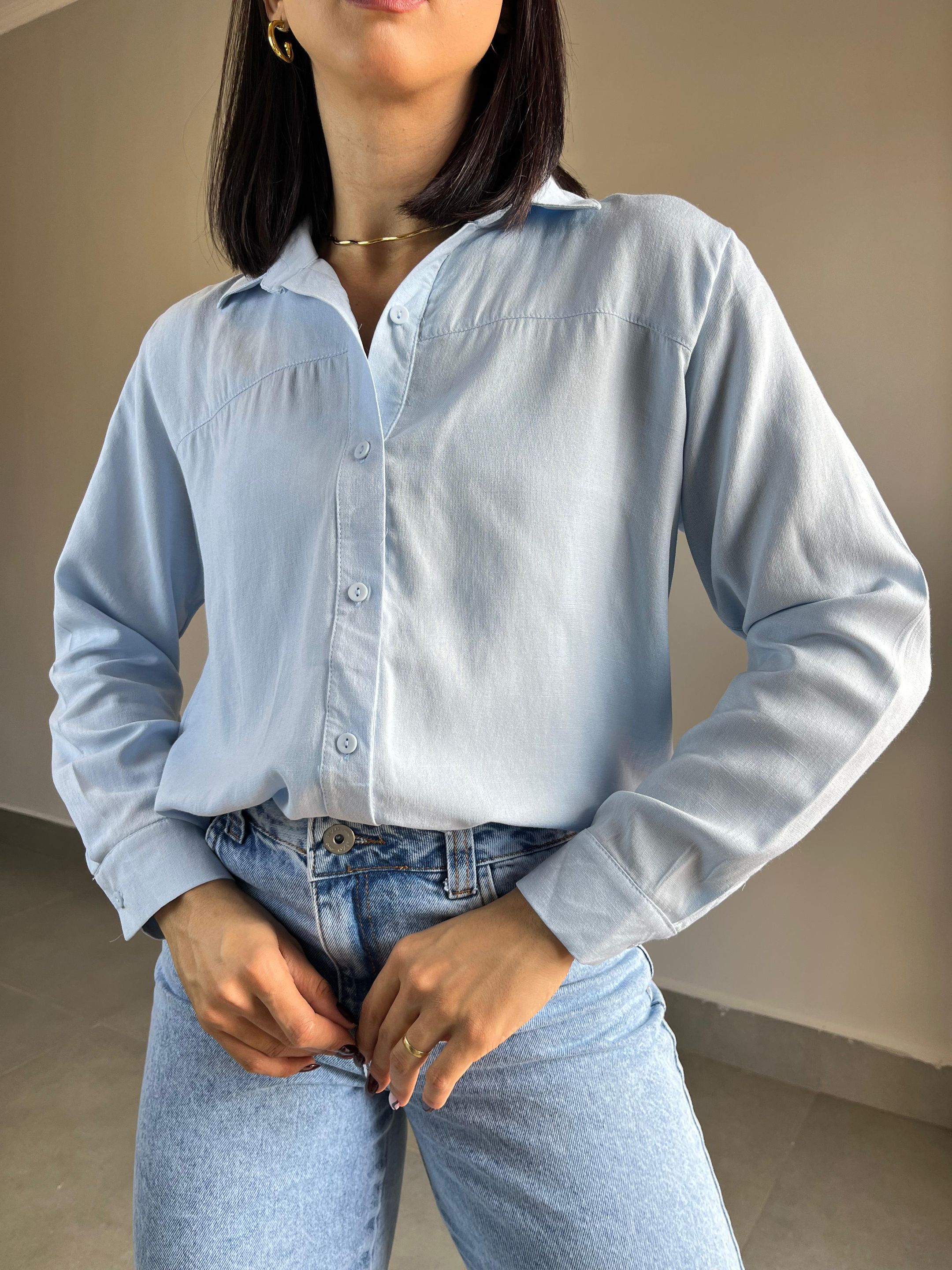 CAMISA ANTONELA AZUL - MMUNIZ 