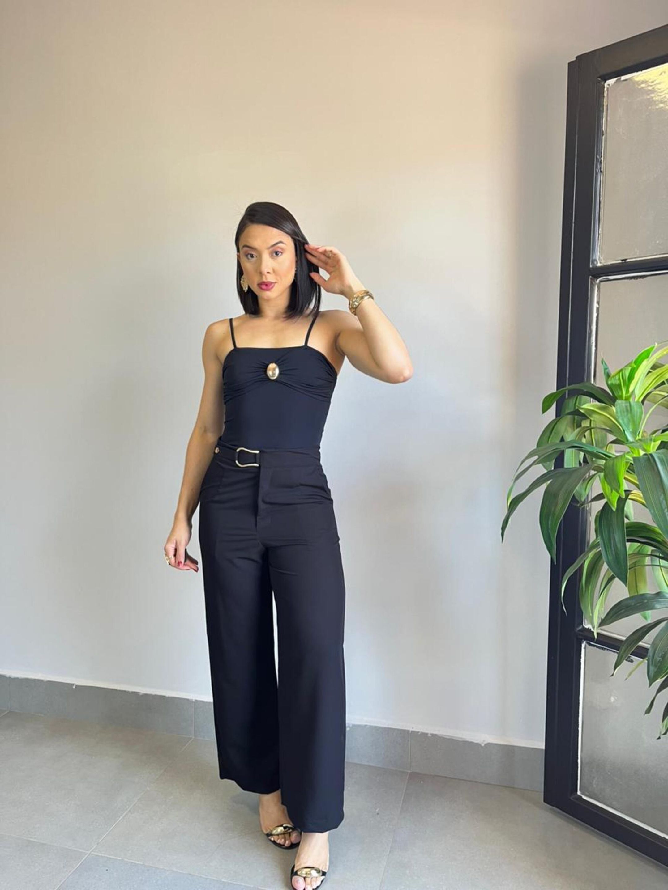 CALÇA METAL ORGÂNICO PRETO - MMUNIZ 