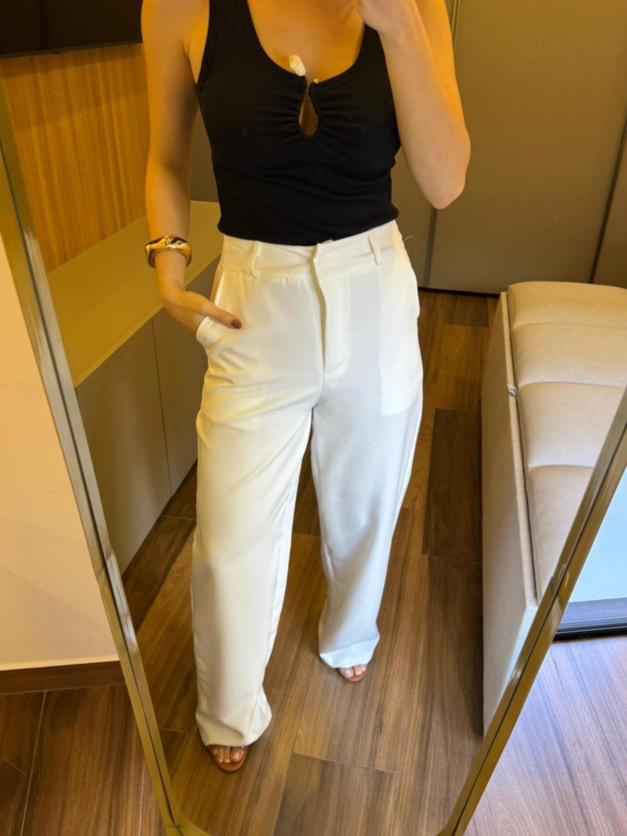 CALÇA PANTALONA SABRINA BRANCO - MMUNIZ 