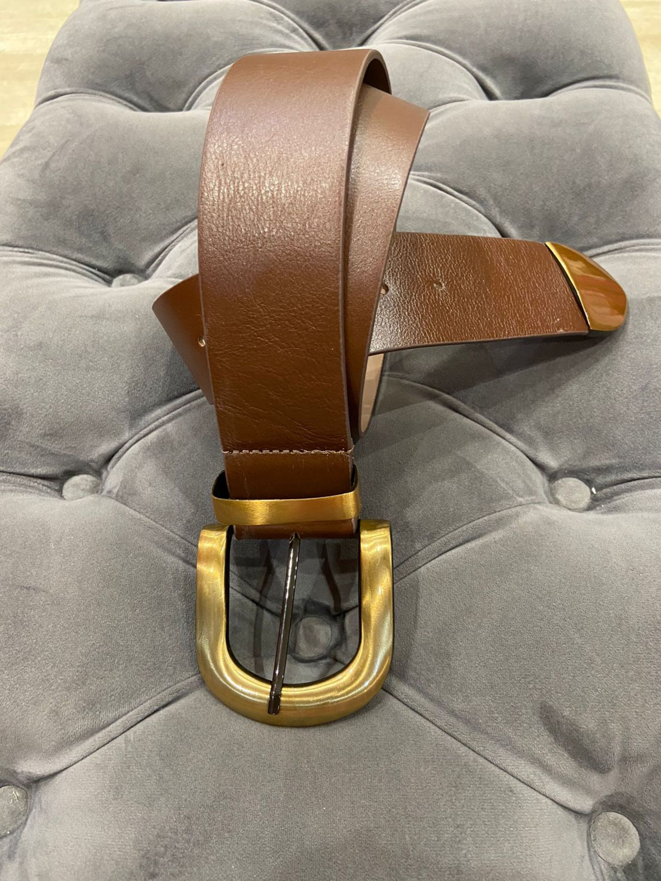 CINTO COURO CAROL MARROM - MMUNIZ 