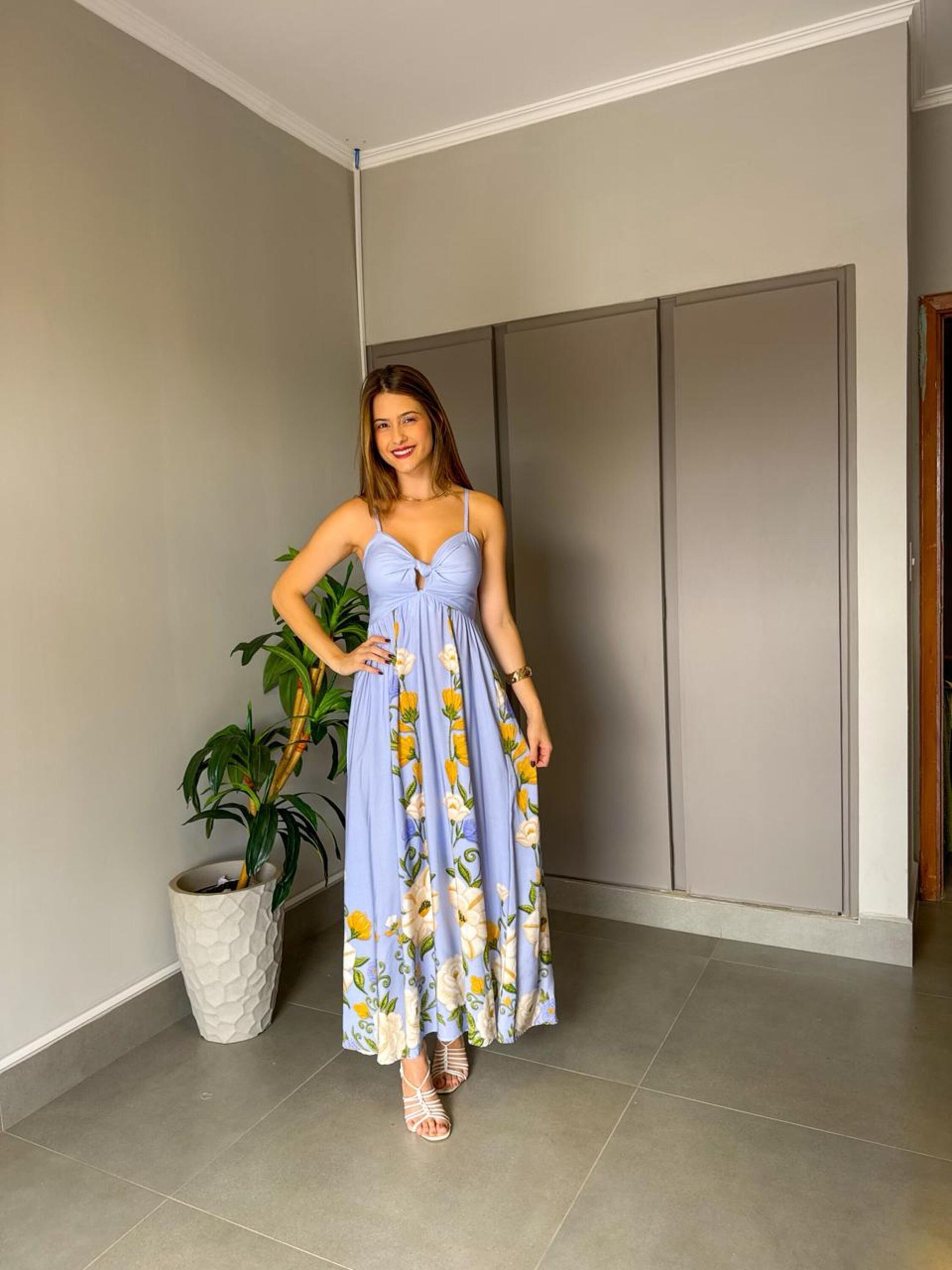 vestido Estampado Gabi AZUL - MMUNIZ 