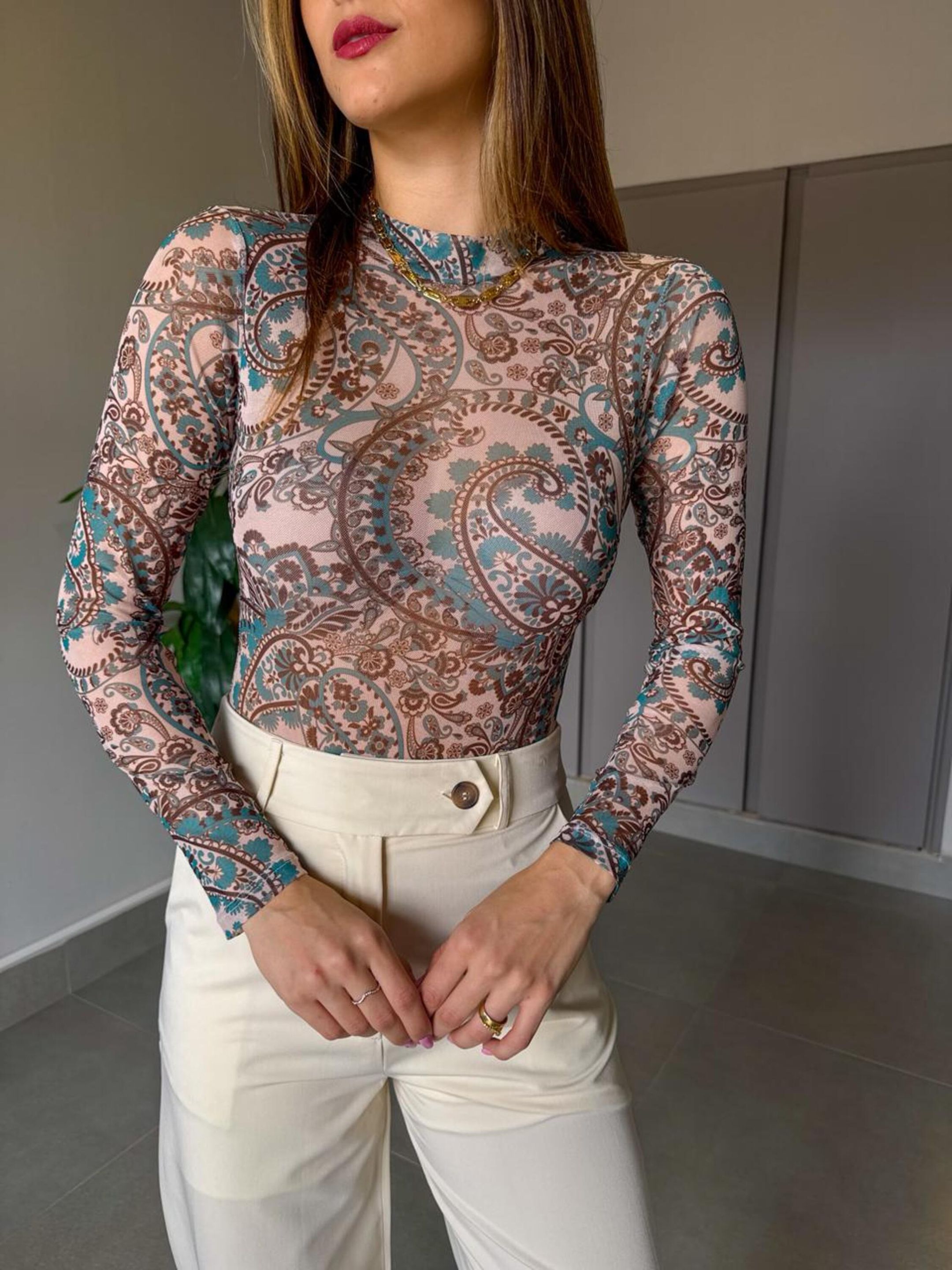 BODY DE TULE ESTAMPADO - MMUNIZ 