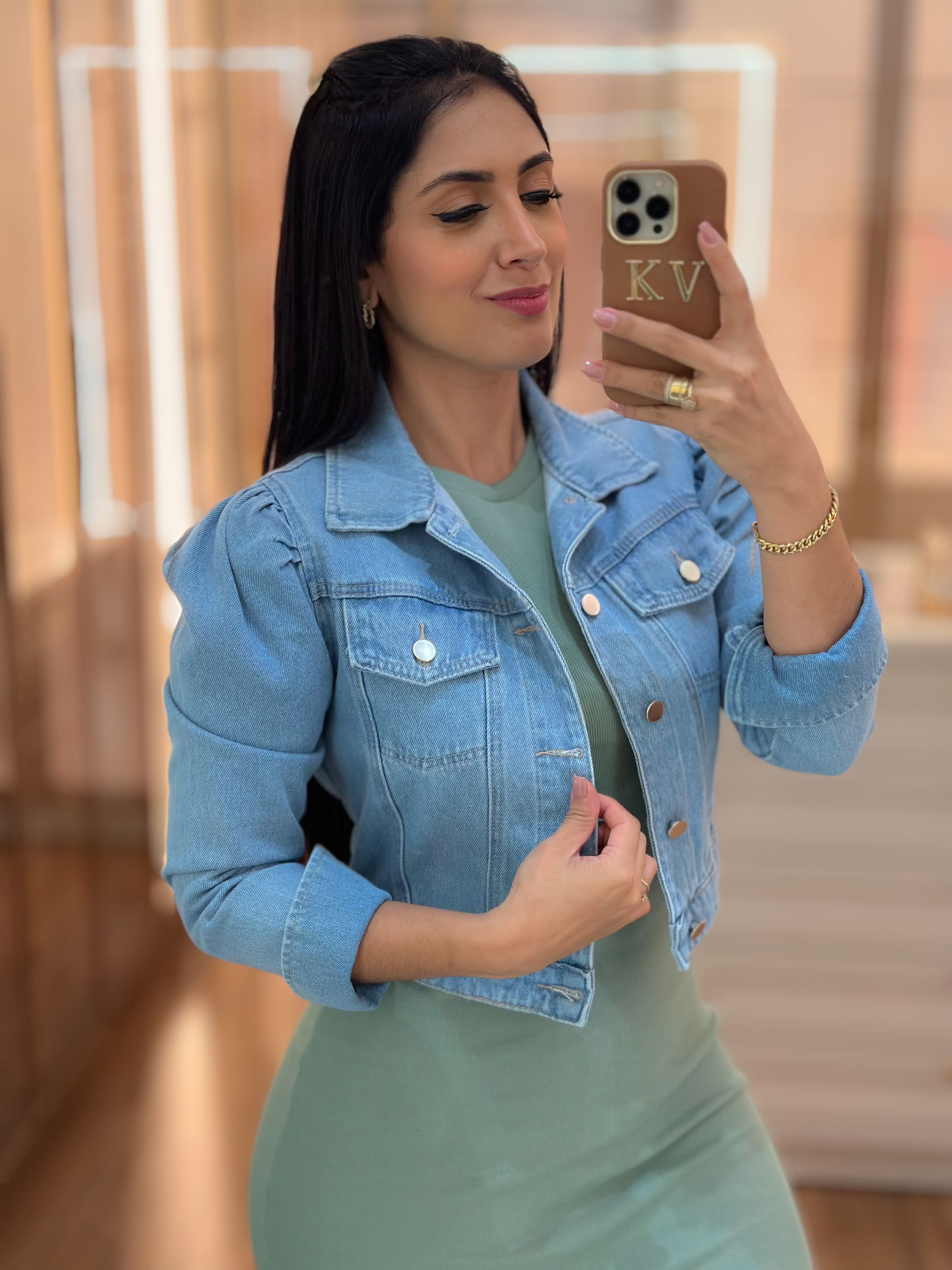Jaqueta Cleo Jeans - Por Katia Vilar Moda Clássica 