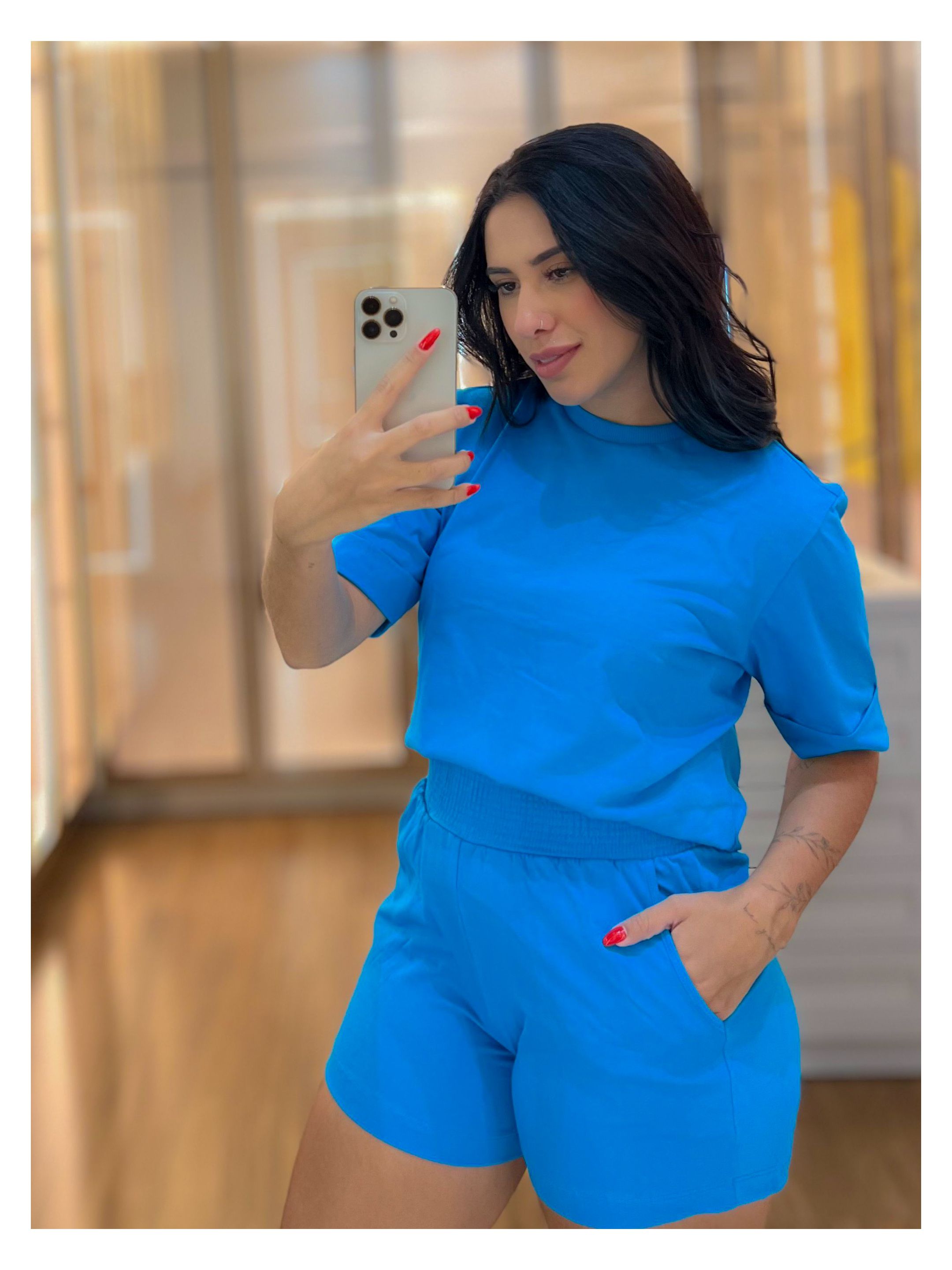 Conjunto Bela Azul - Por Katia Vilar Moda Clássica 