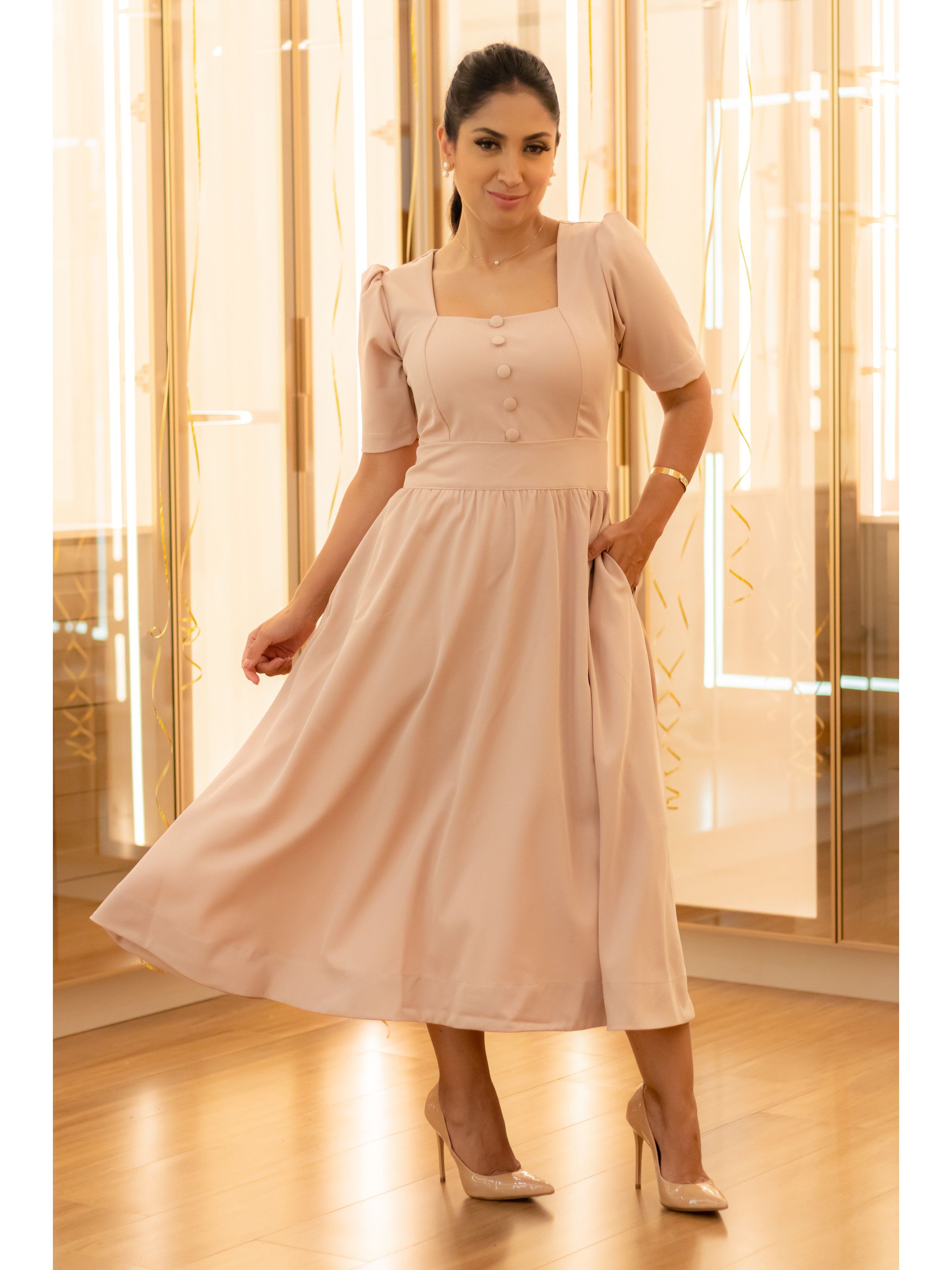 Vestido França Nude 