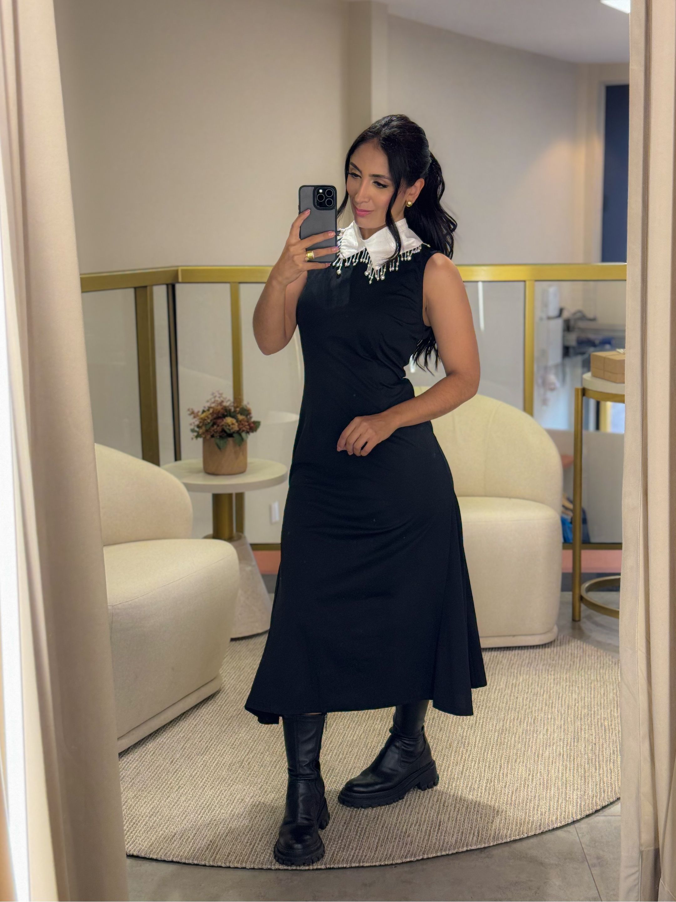 Vestido Victoria Preto - Por Katia Vilar Moda Clássica 
