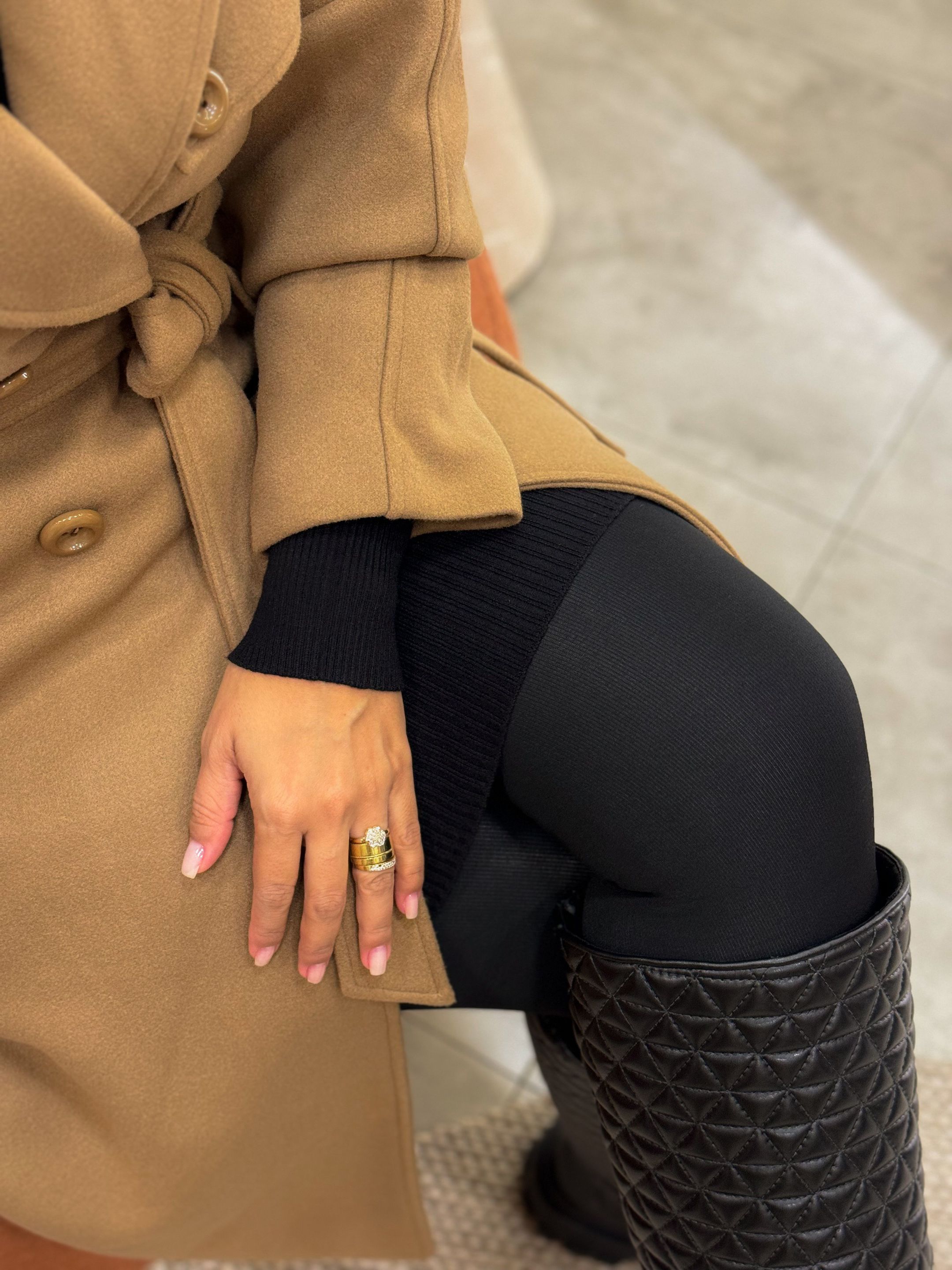 Meia Calça Peluciada Sofia Preta - Por Katia Vilar Moda Clássica 