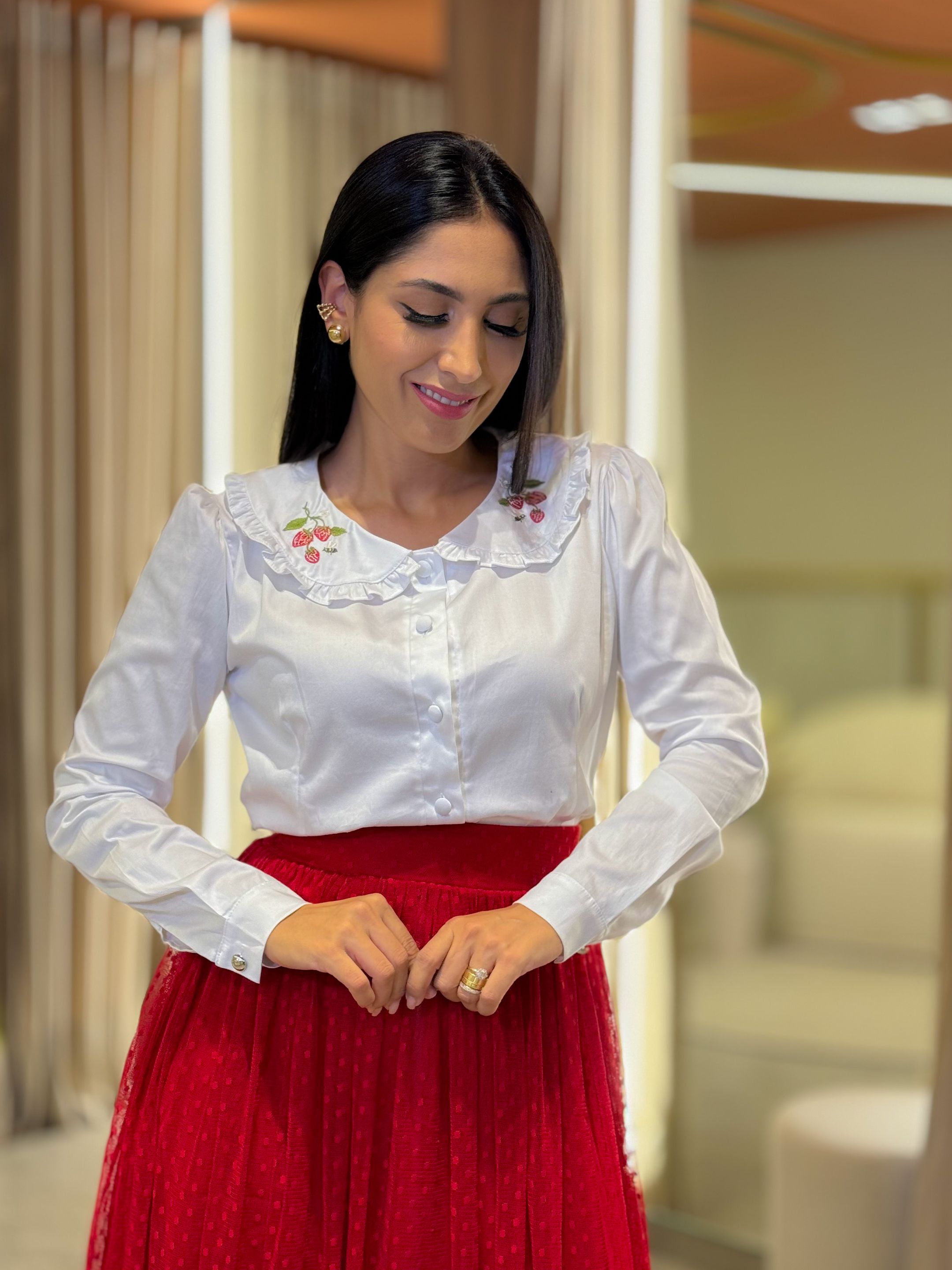 Camisa Eliana Branca - Por Katia Vilar Moda Clássica 