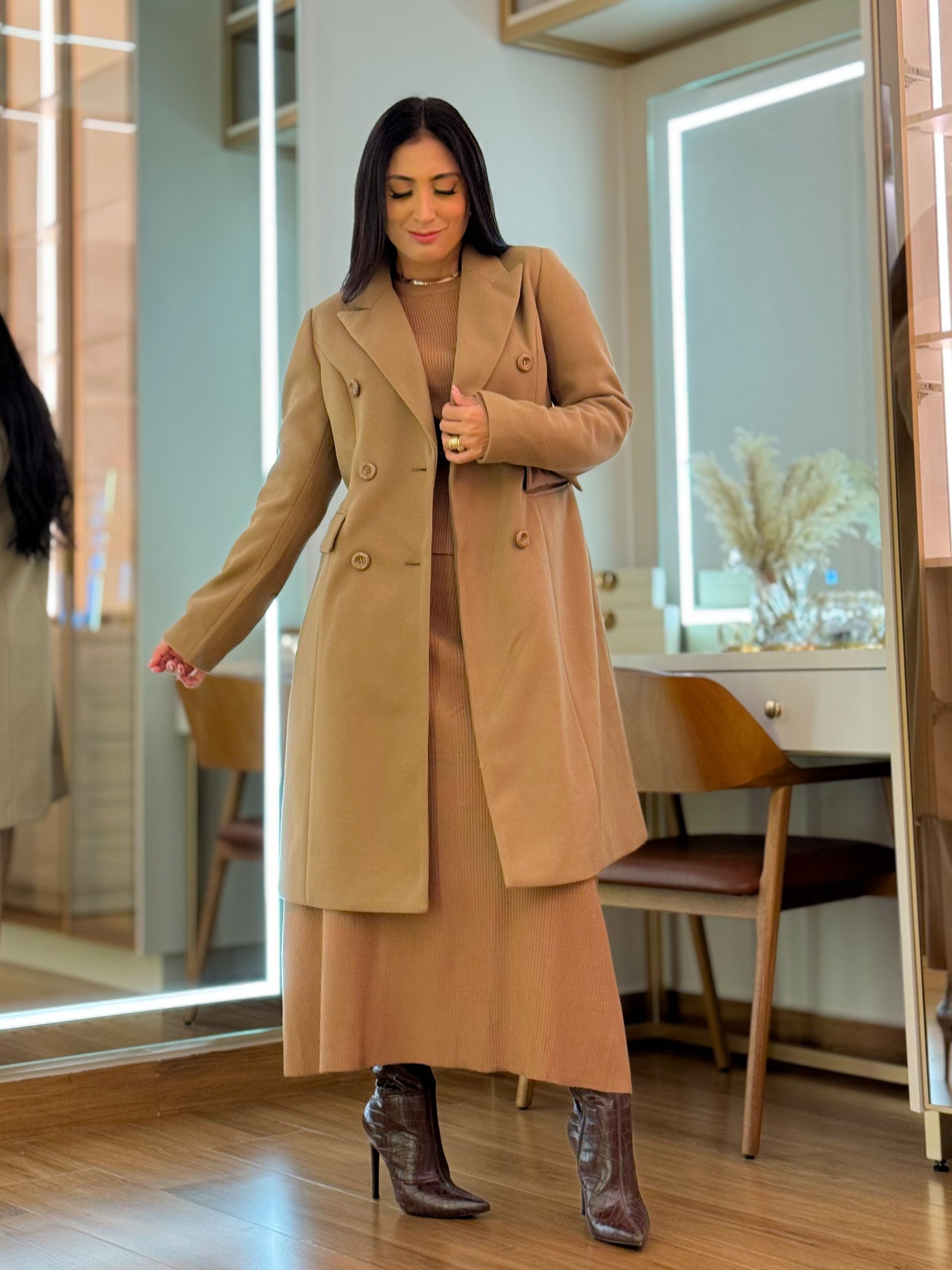 Sobretudo Canadá Camel - Por Katia Vilar Moda Clássica 