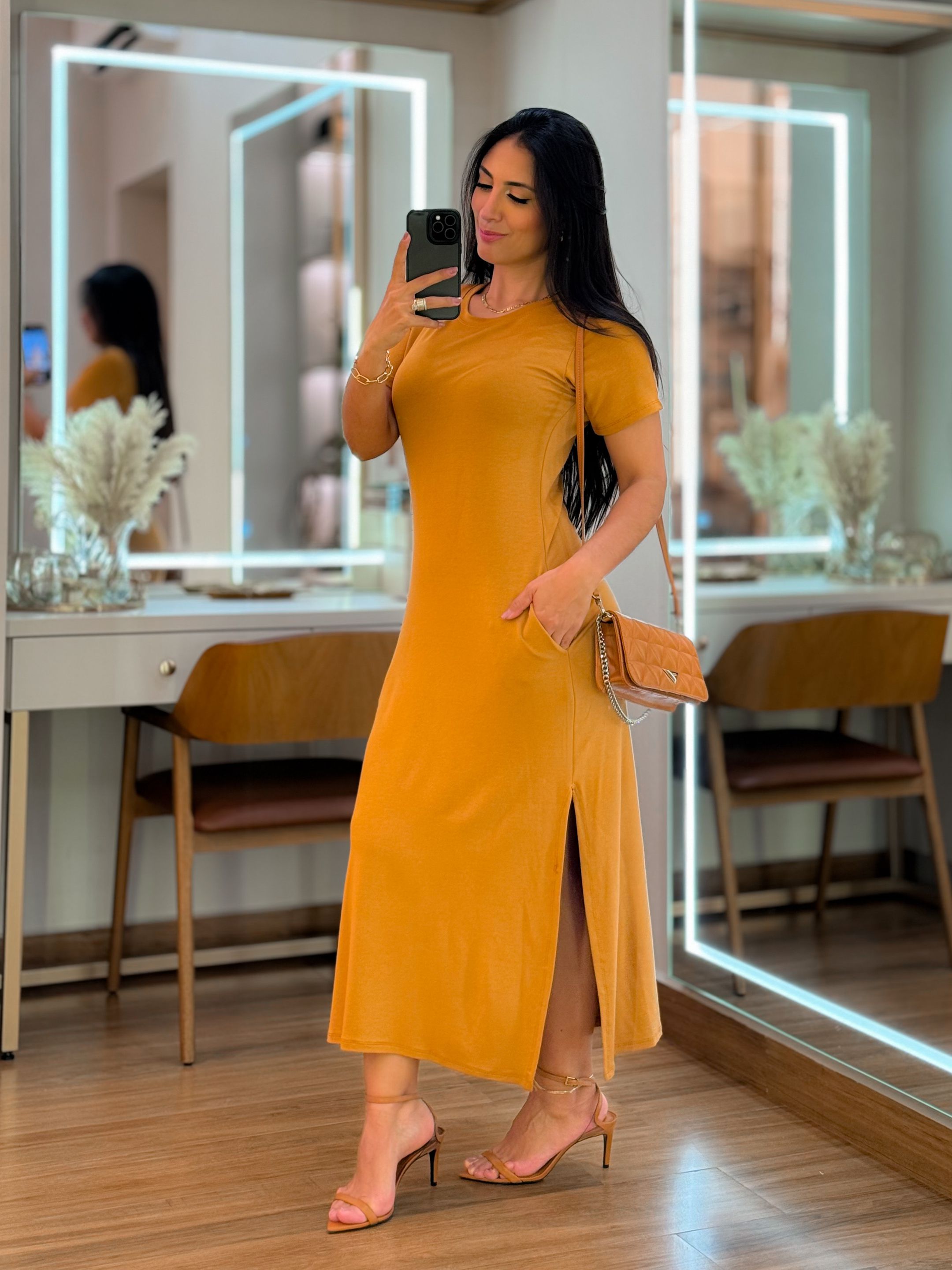 Vestido Cleo Caramelo