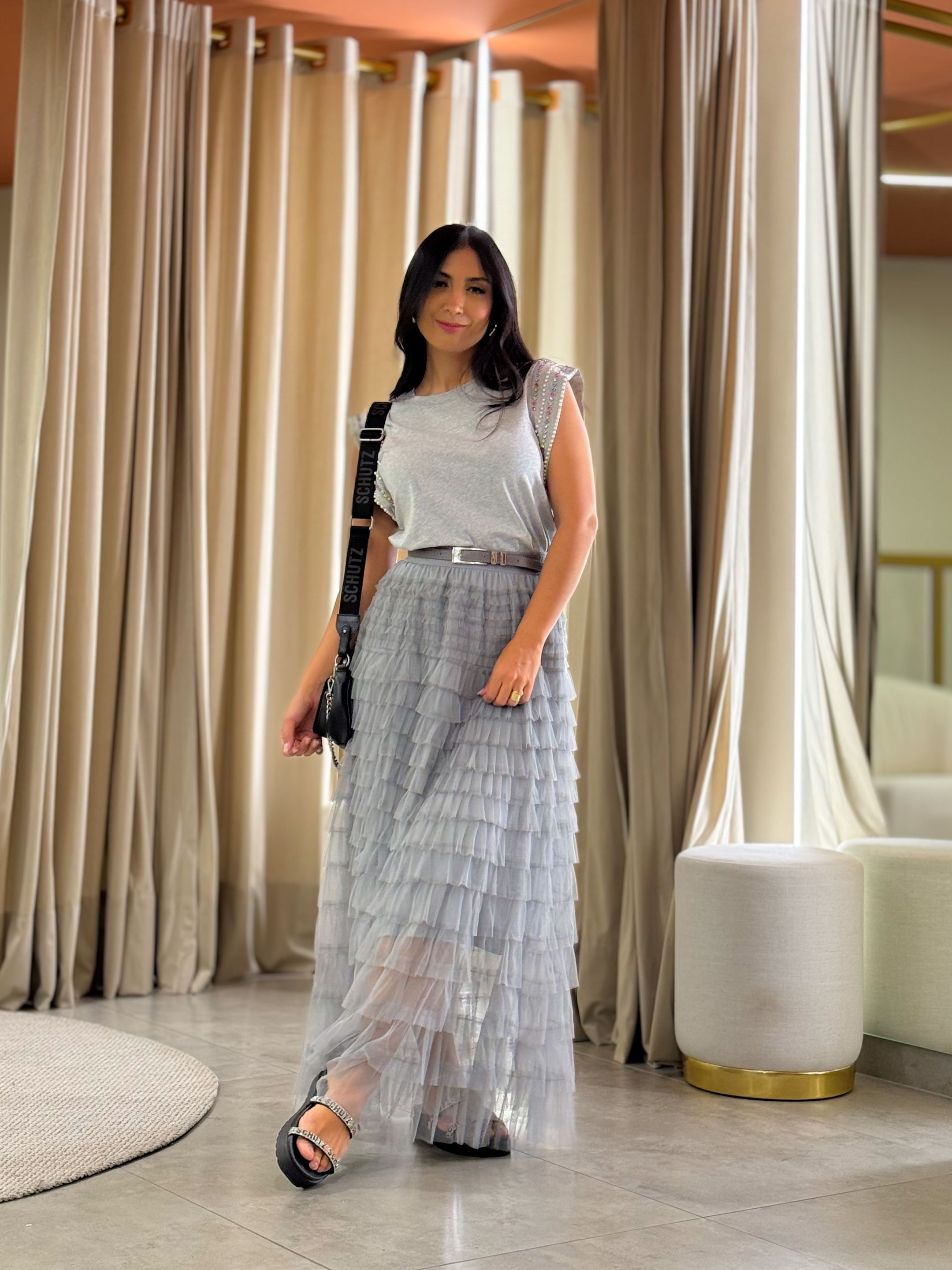 Saia Louise Cinza