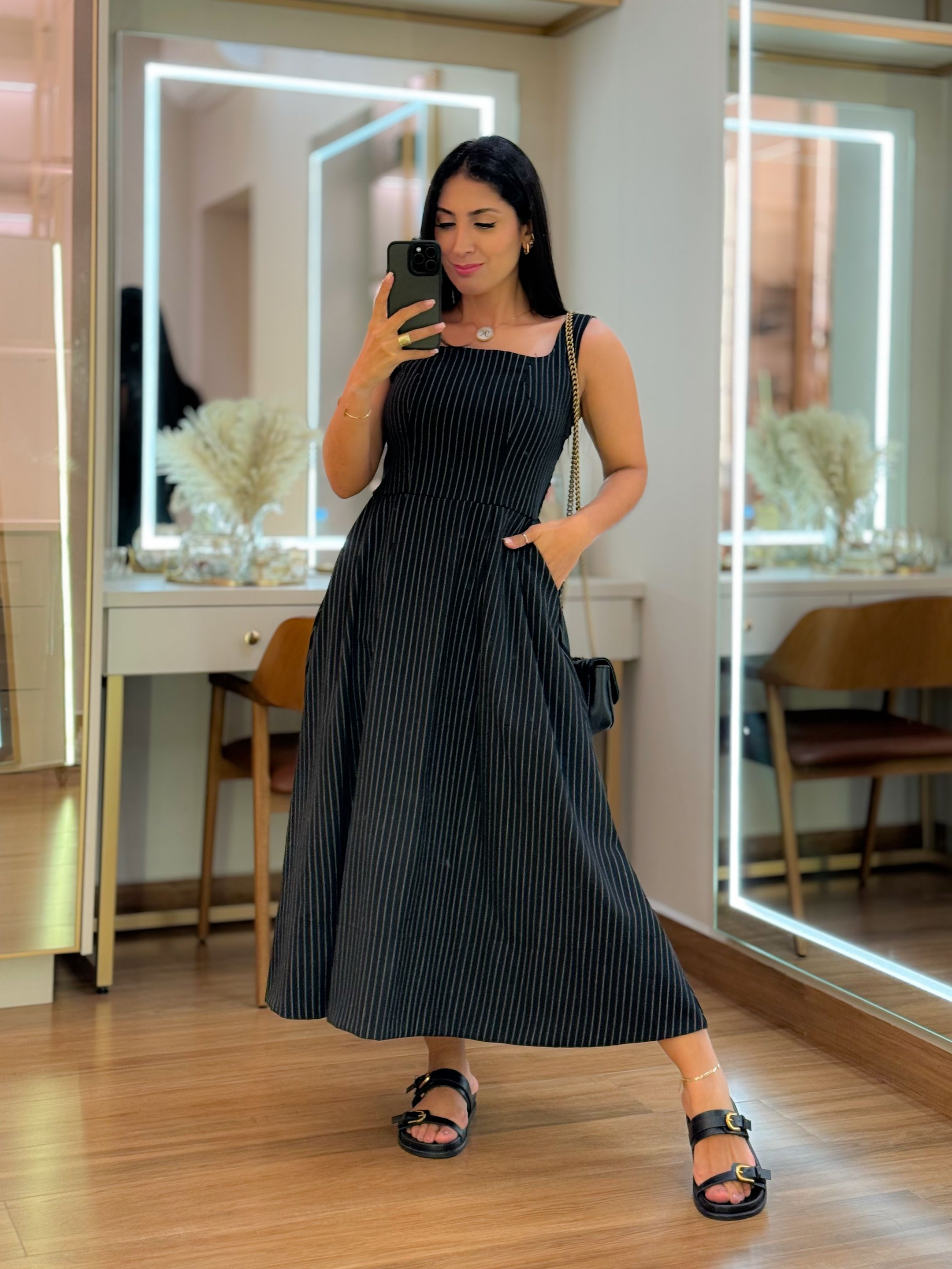 Vestido Vivian Preto E Branco