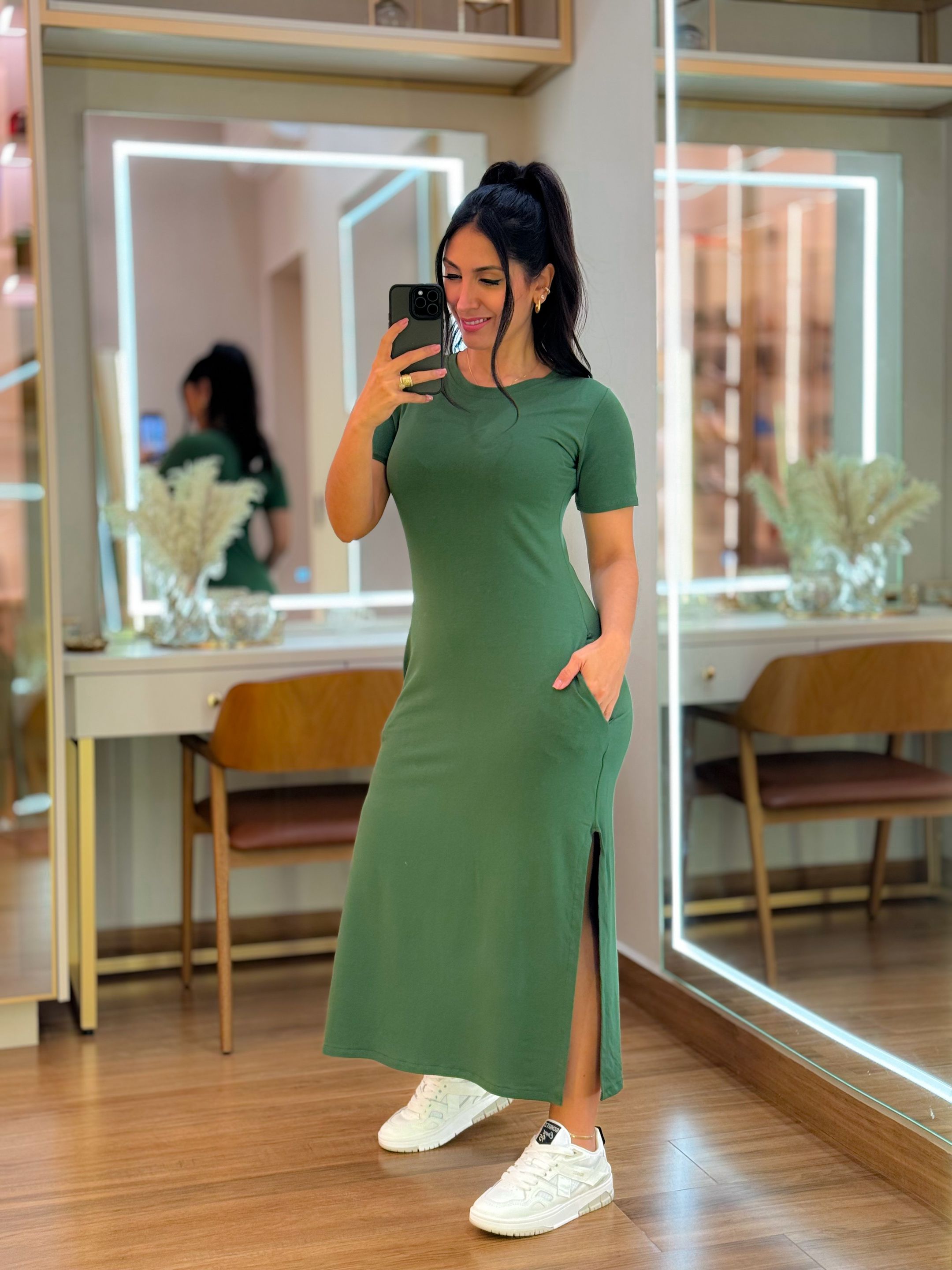 Vestido Cleo Verde Militar