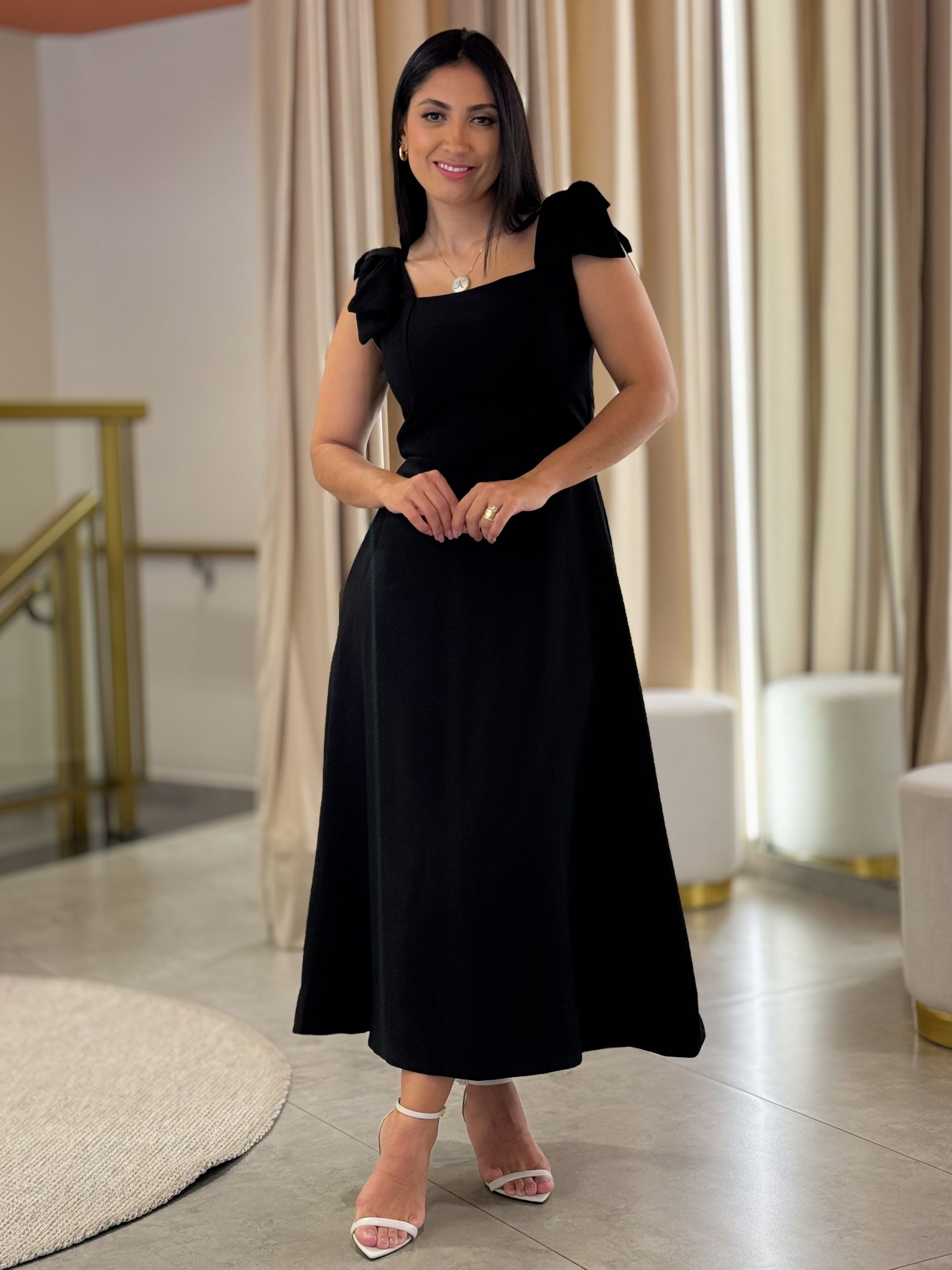 Vestido Vanessa Preto - Por Katia Vilar Moda Clássica 