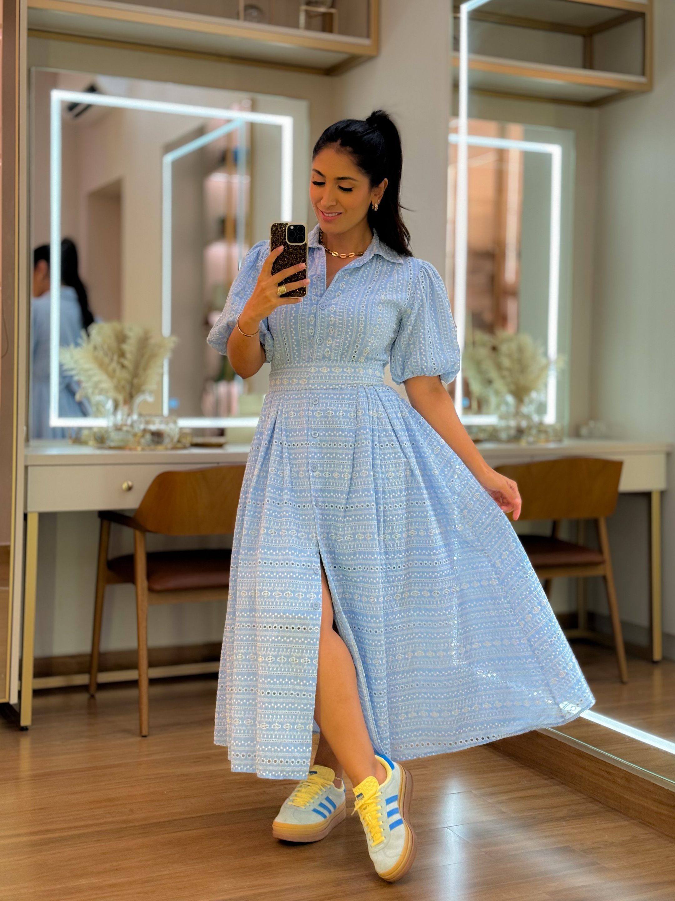 Vestido Rebeca Azul Bebe - Por Katia Vilar Moda Clássica 