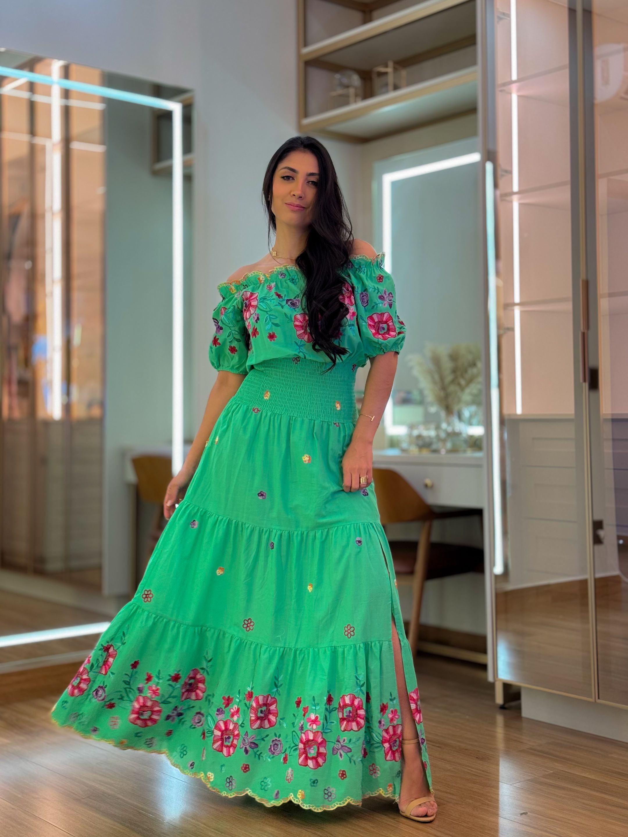 Vestido Julia Verde - Por Katia Vilar Moda Clássica 