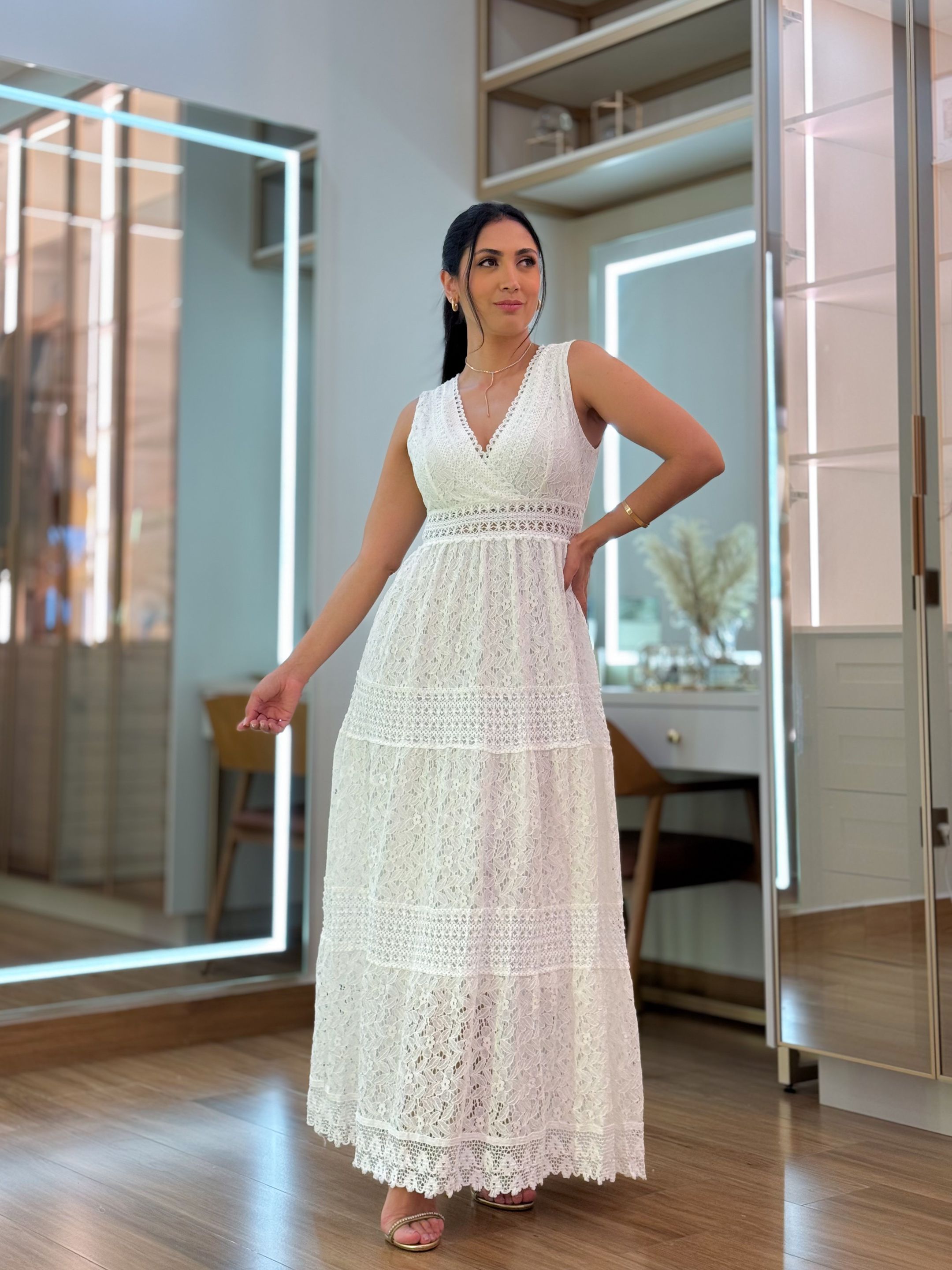 Vestido Cancun Branco - Por Katia Vilar Moda Clássica 