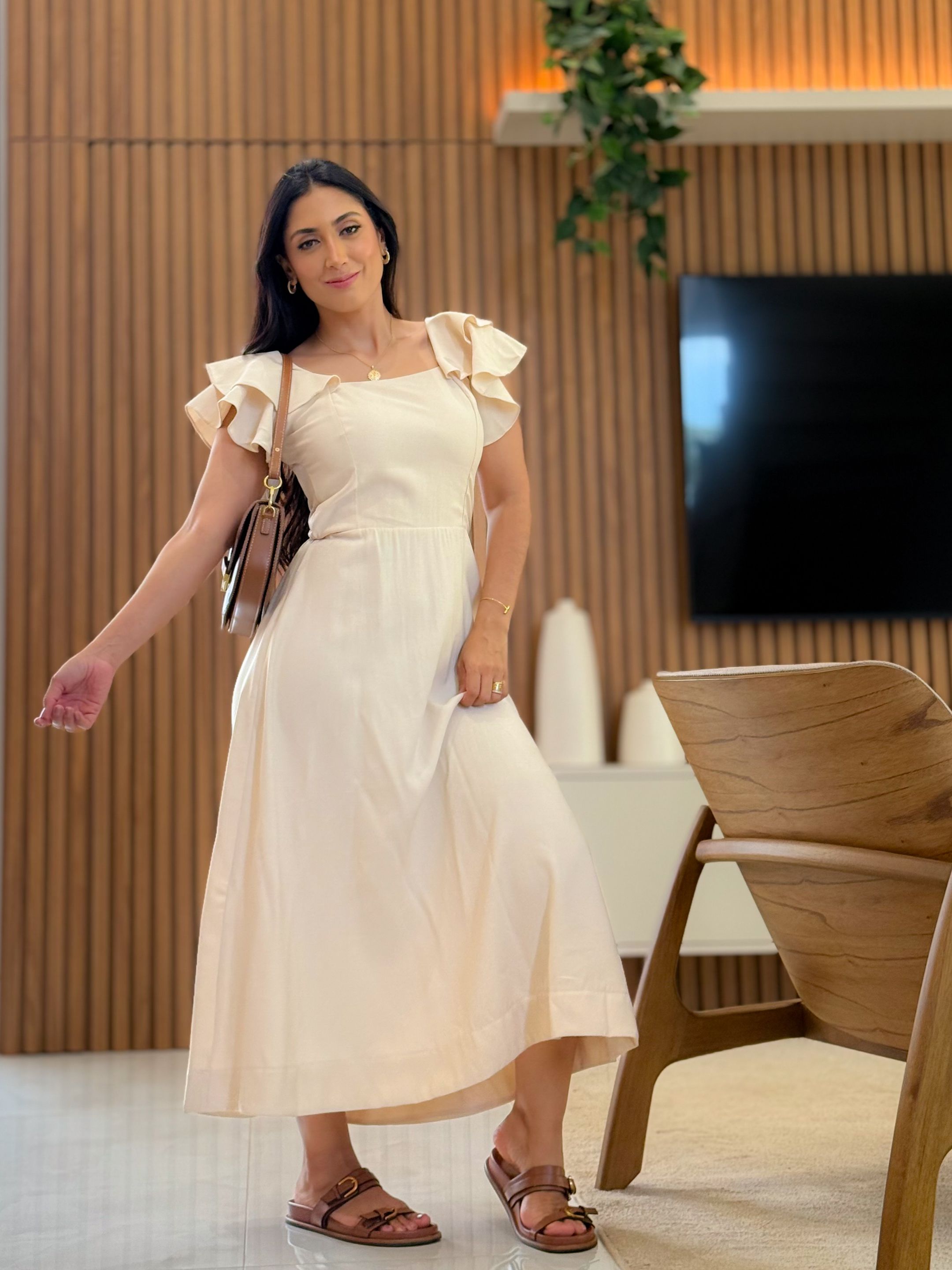 Vestido Ane Creme - Por Katia Vilar Moda Clássica 