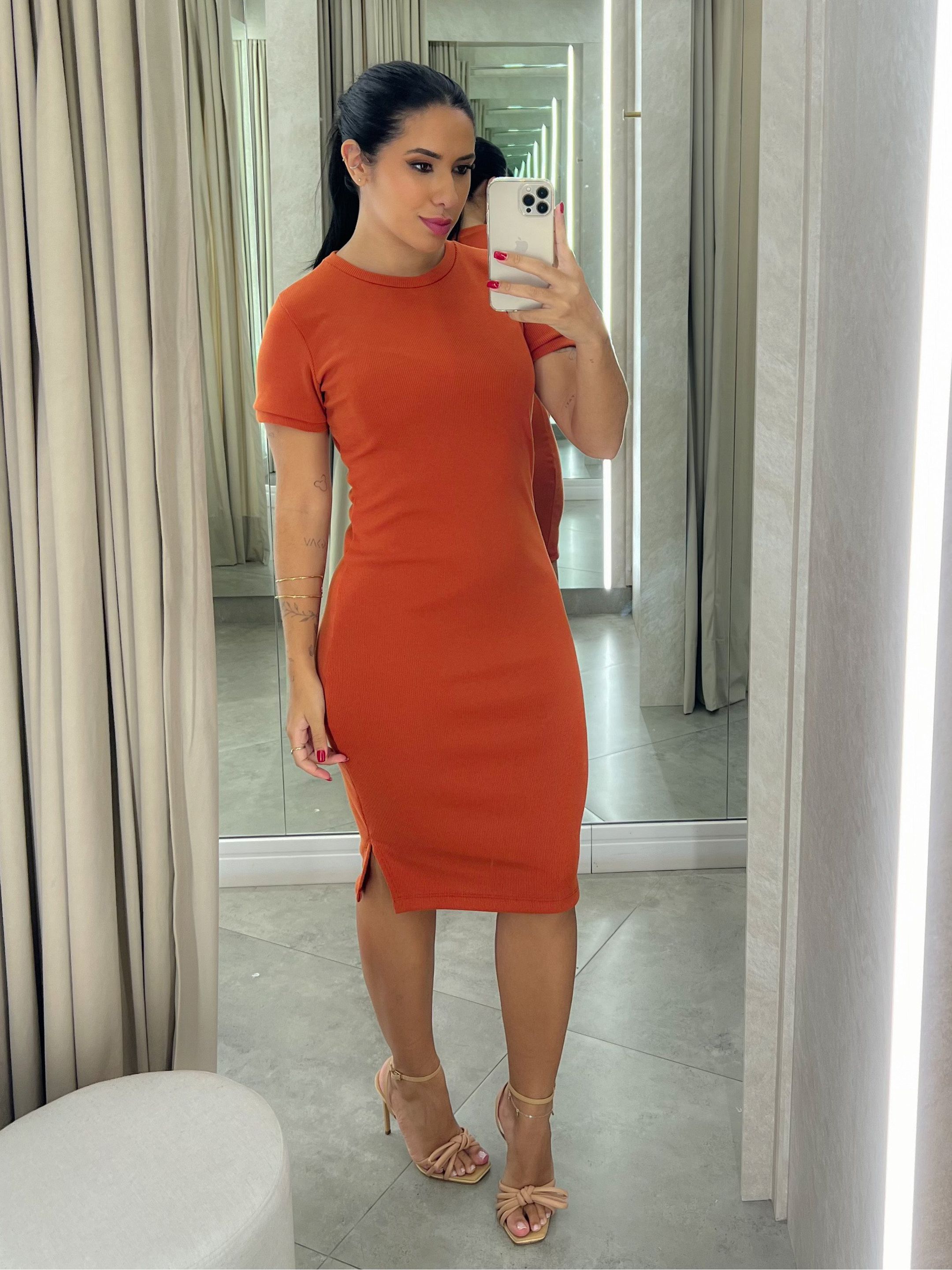Vestido Tubinho Terracota