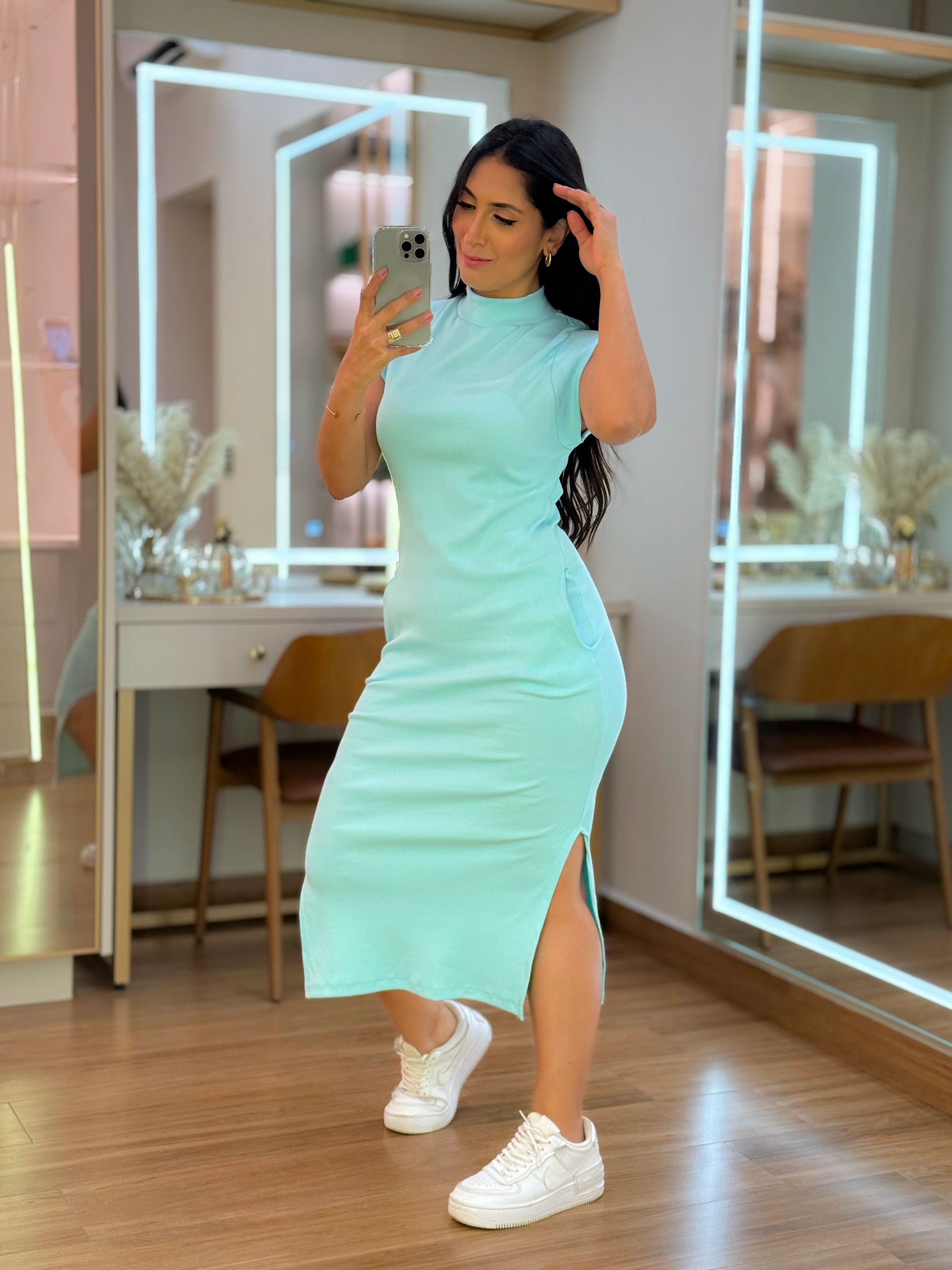 Vestido Isis Verde Agua