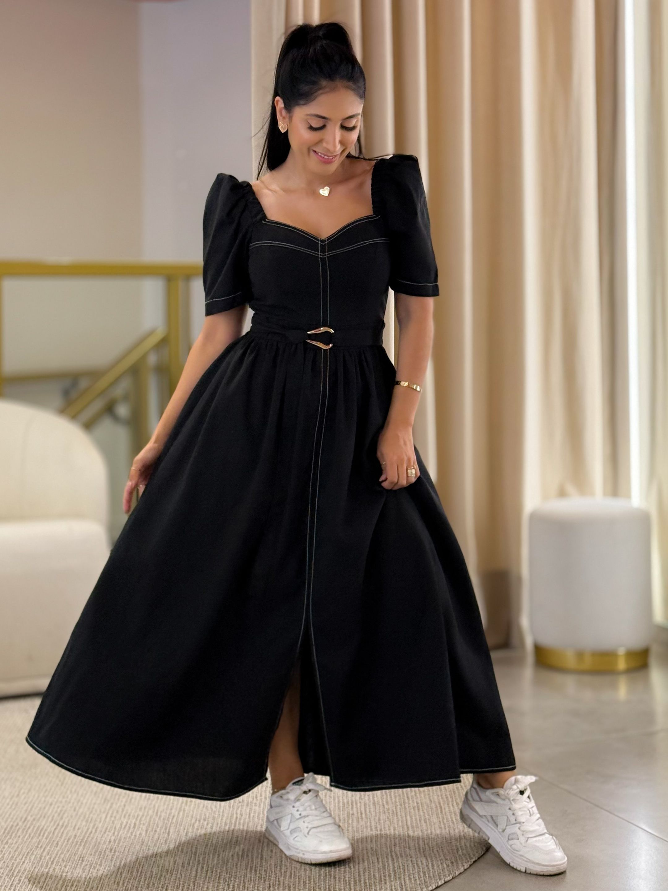 Vestido Liz Preto - Por Katia Vilar Moda Clássica 