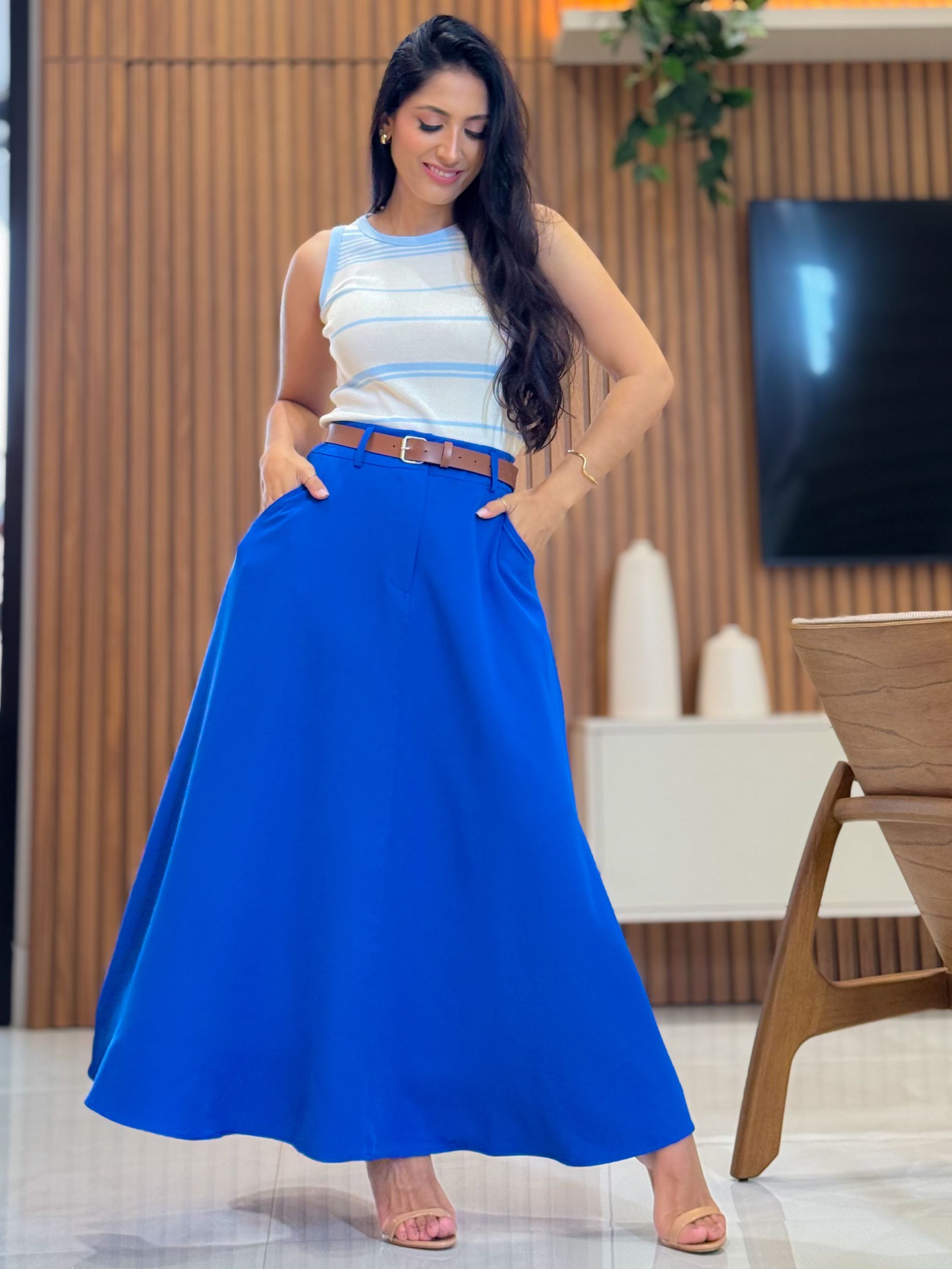 Saia Valentina Azul Bic