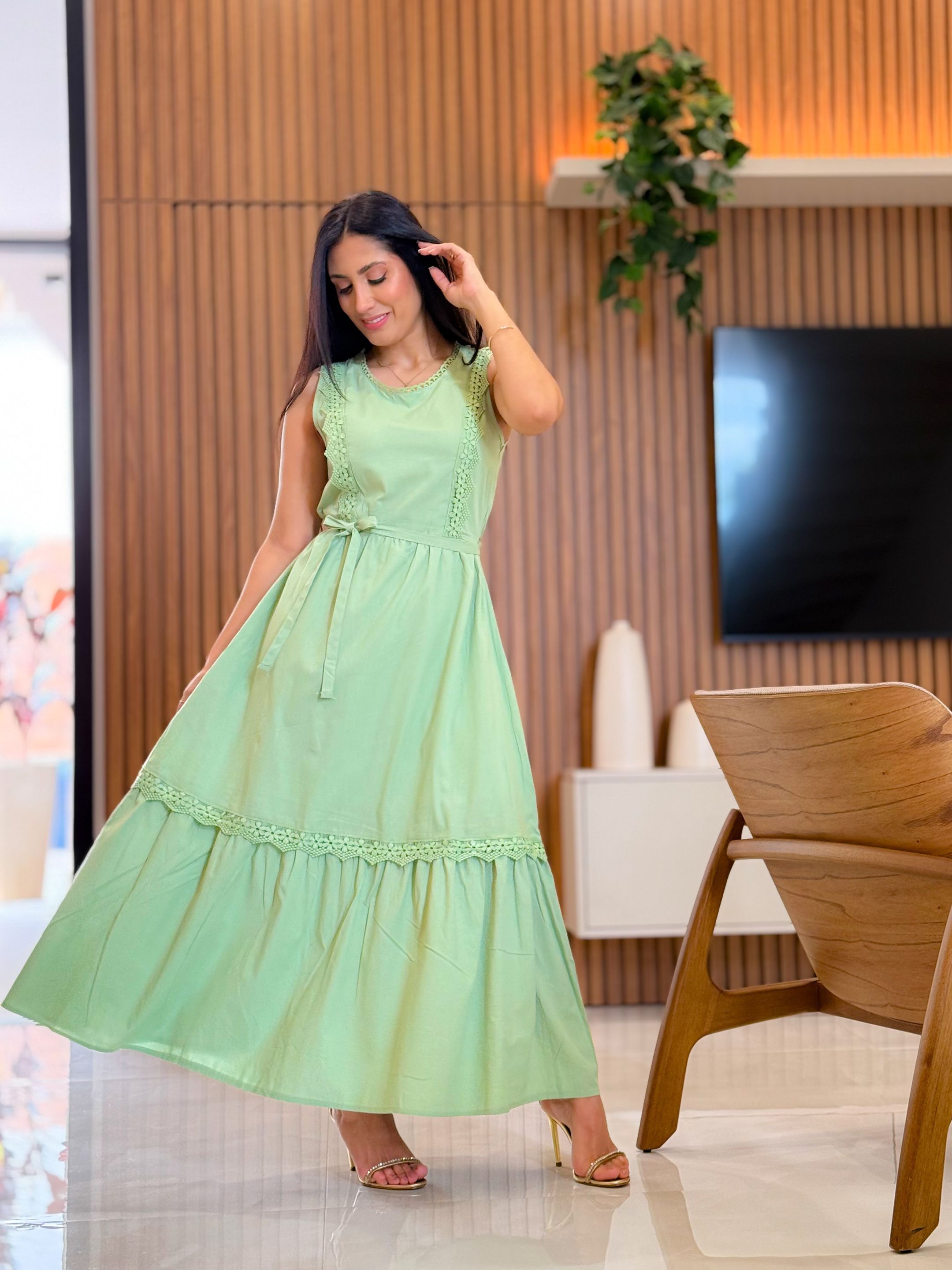 Vestido Alessandra Verde Pistache