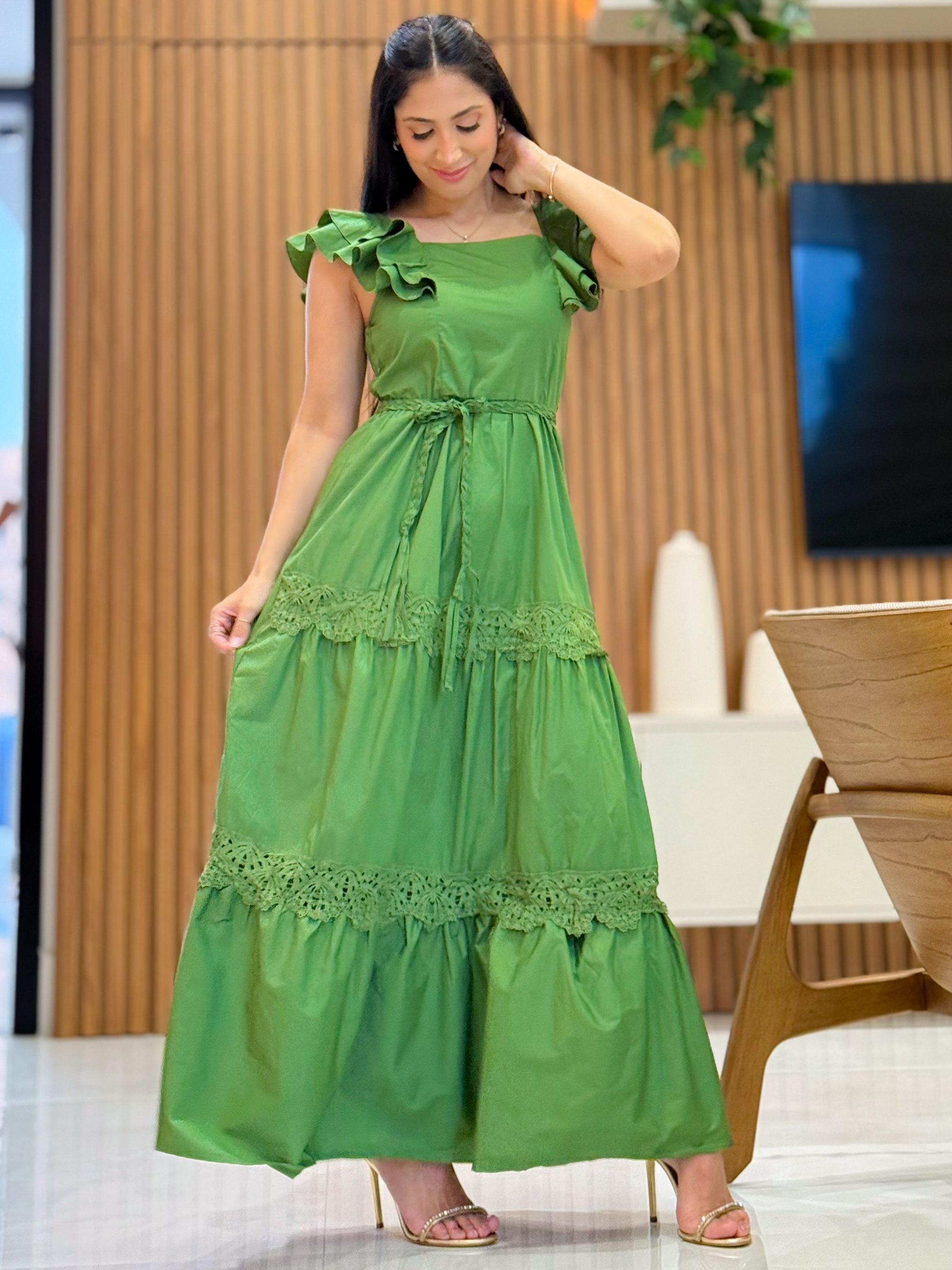 Vestido Barbara Verde - Por Katia Vilar Moda Clássica 