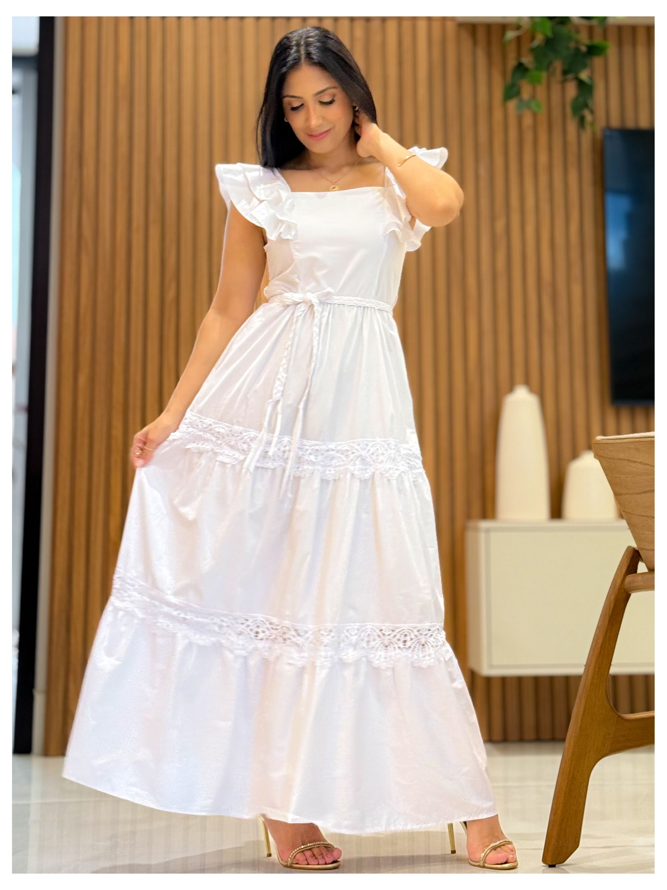 Vestido Barbara Branca - Por Katia Vilar Moda Clássica 