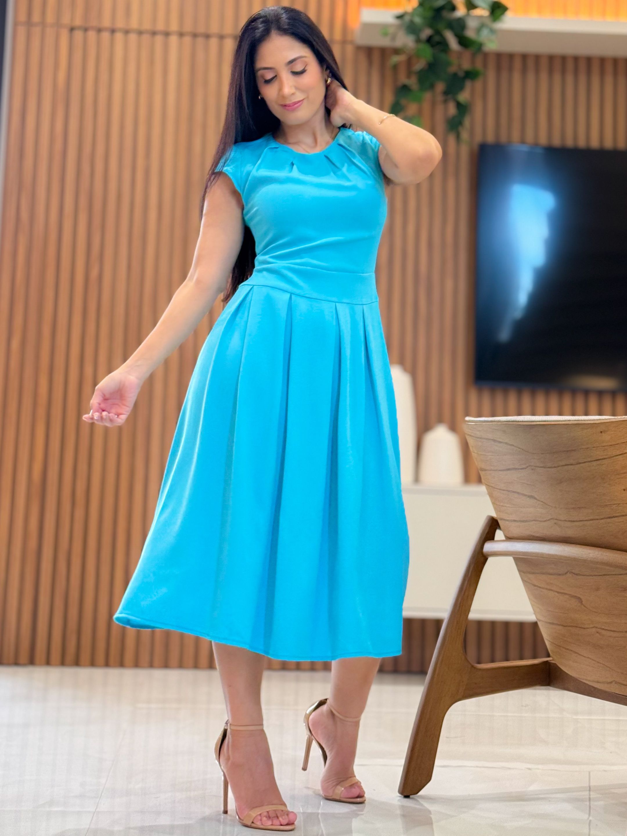 Vestido Susana Azul Piscina