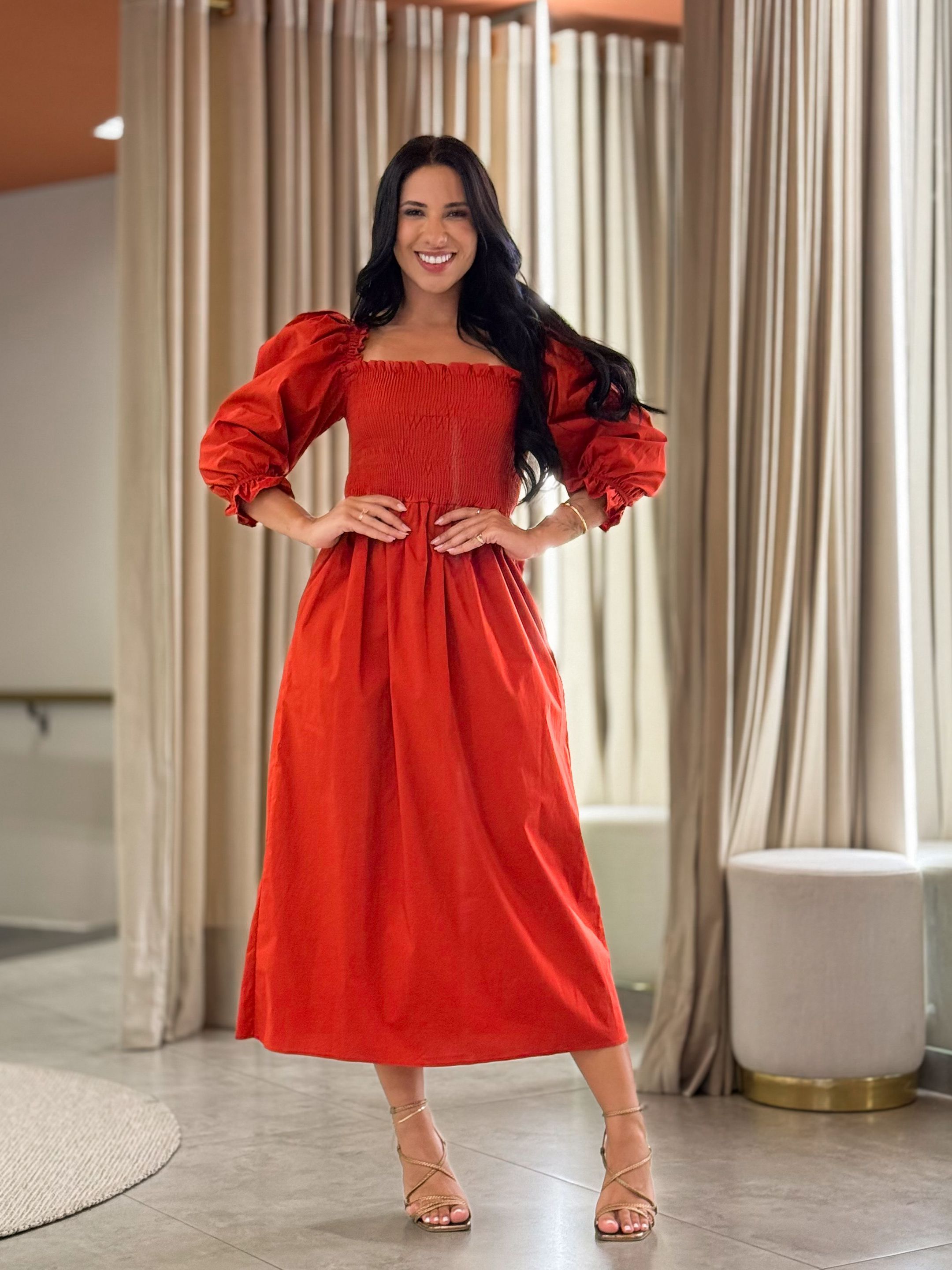 Vestido Thassia Telha