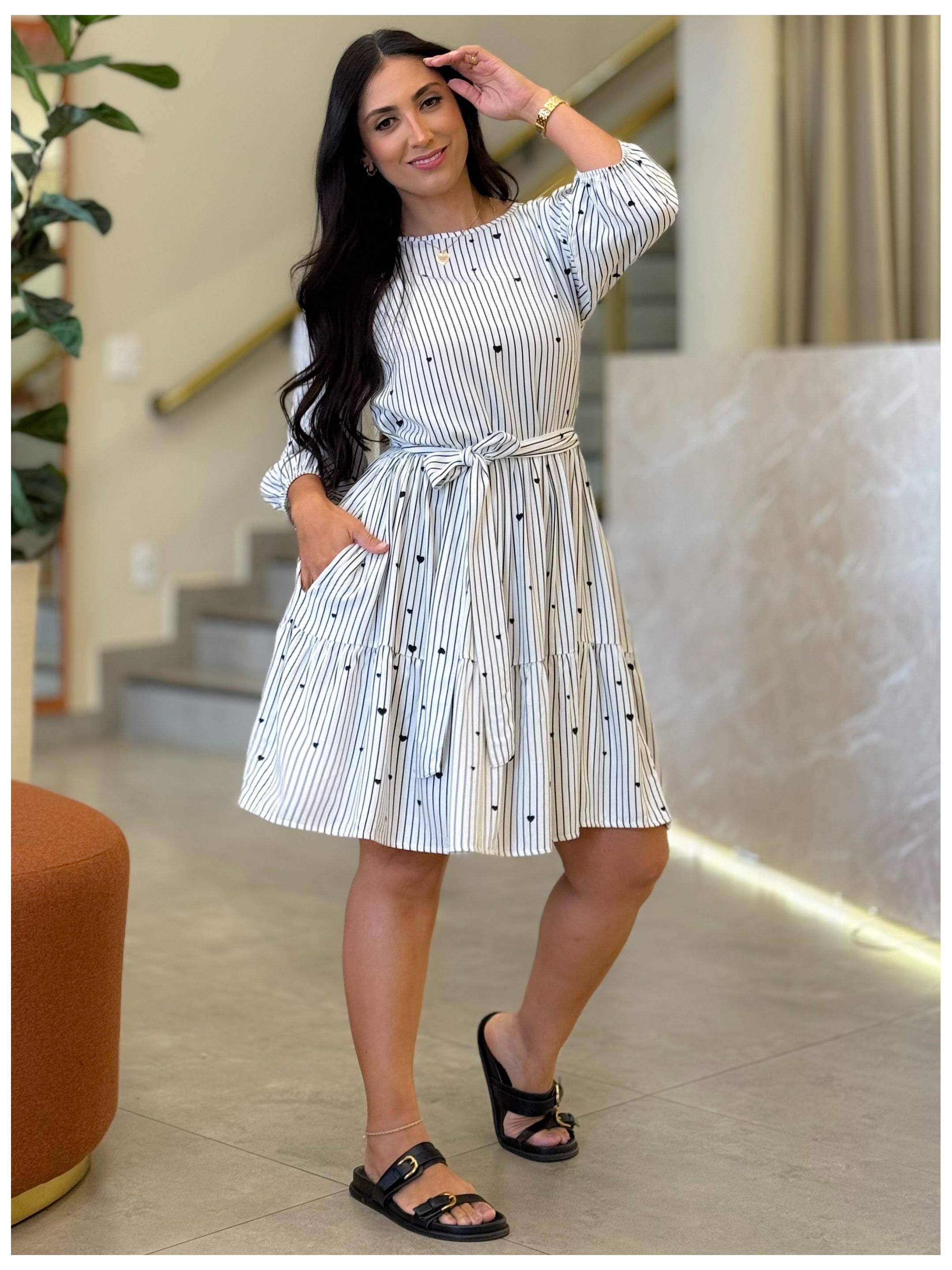 Vestido Antonela Branco E Preto