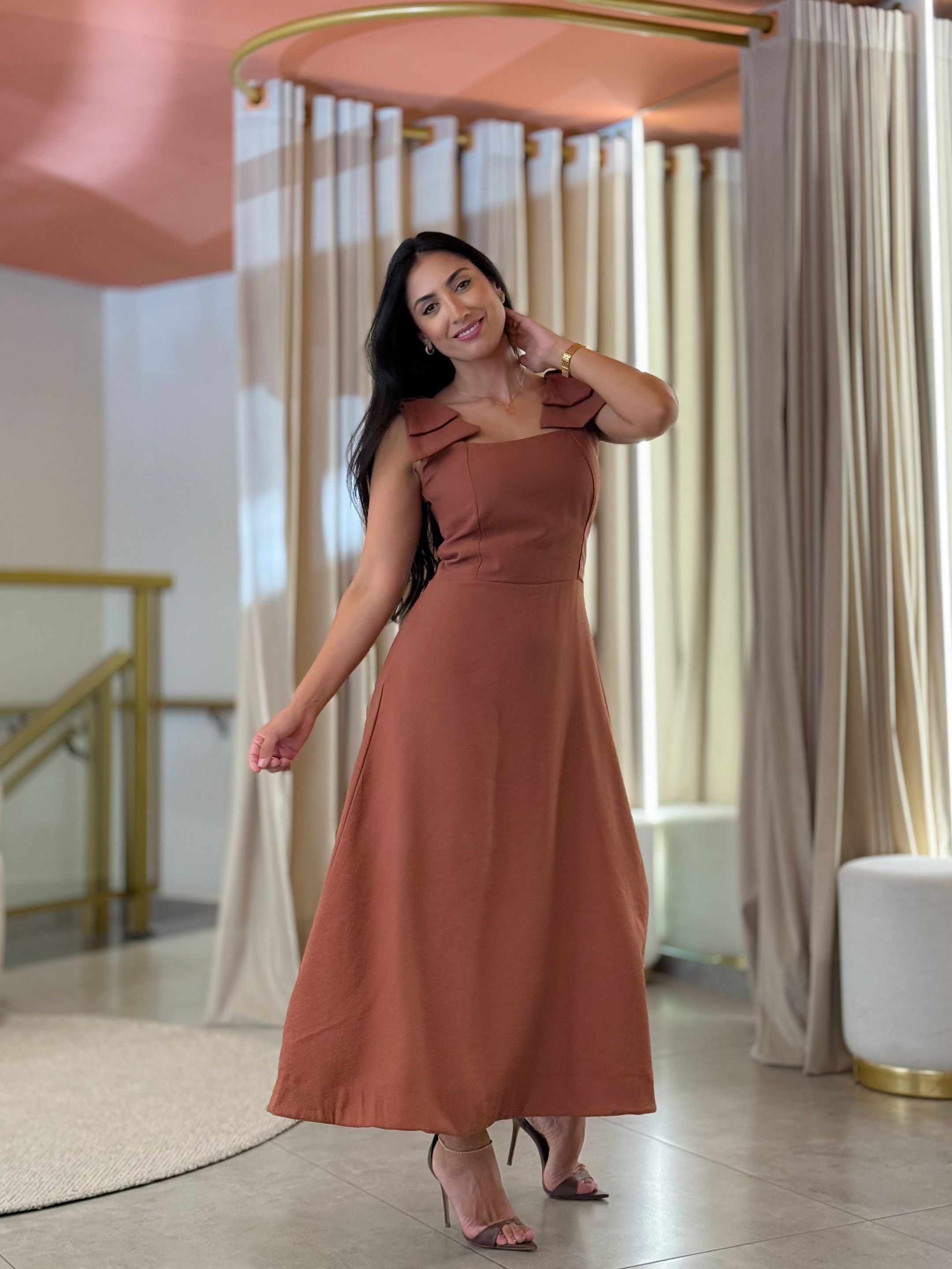 Vestido Vanessa Marrom