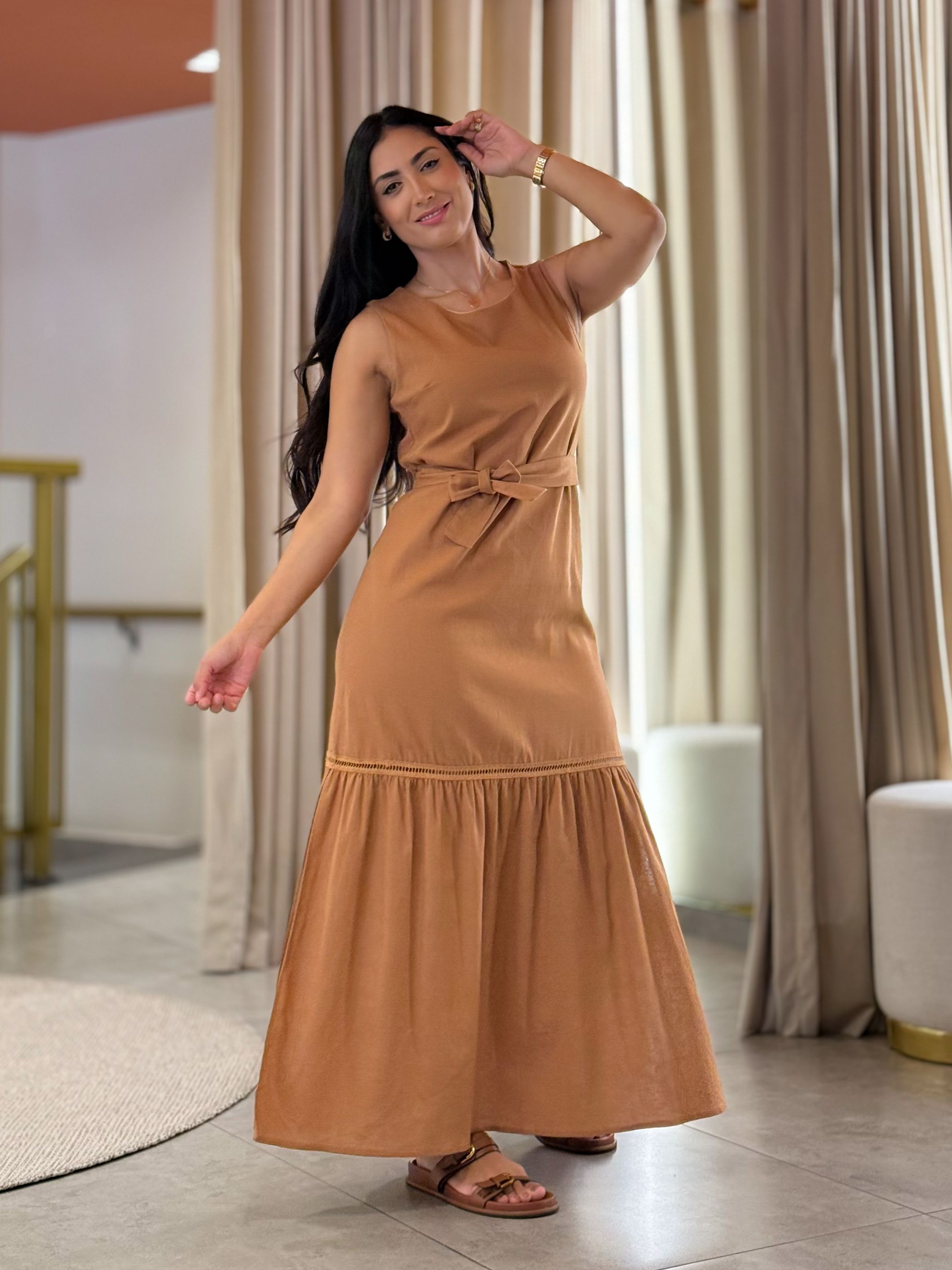 Vestido Ester Caramelo