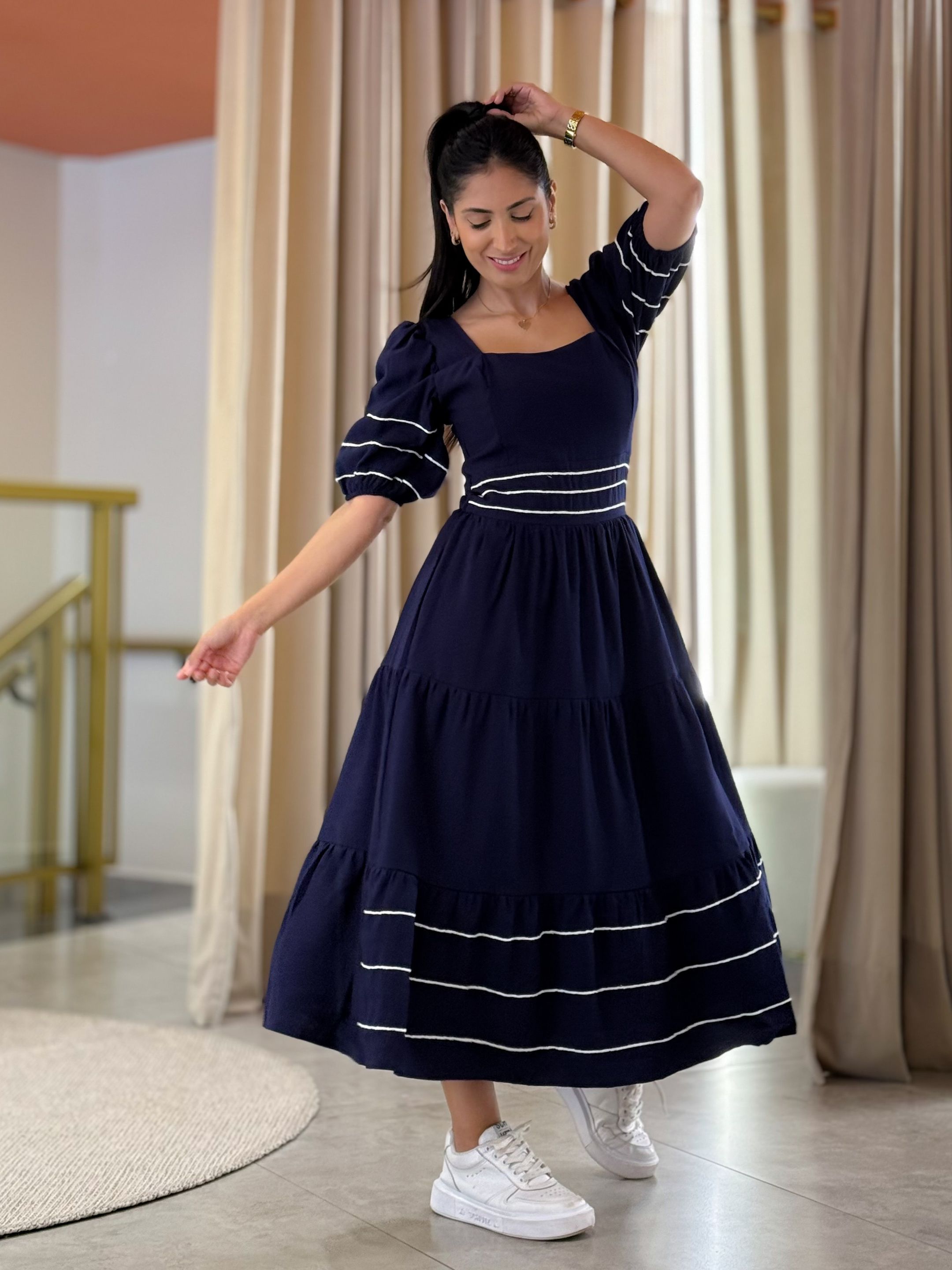 Vestido Carla Azul Marinho