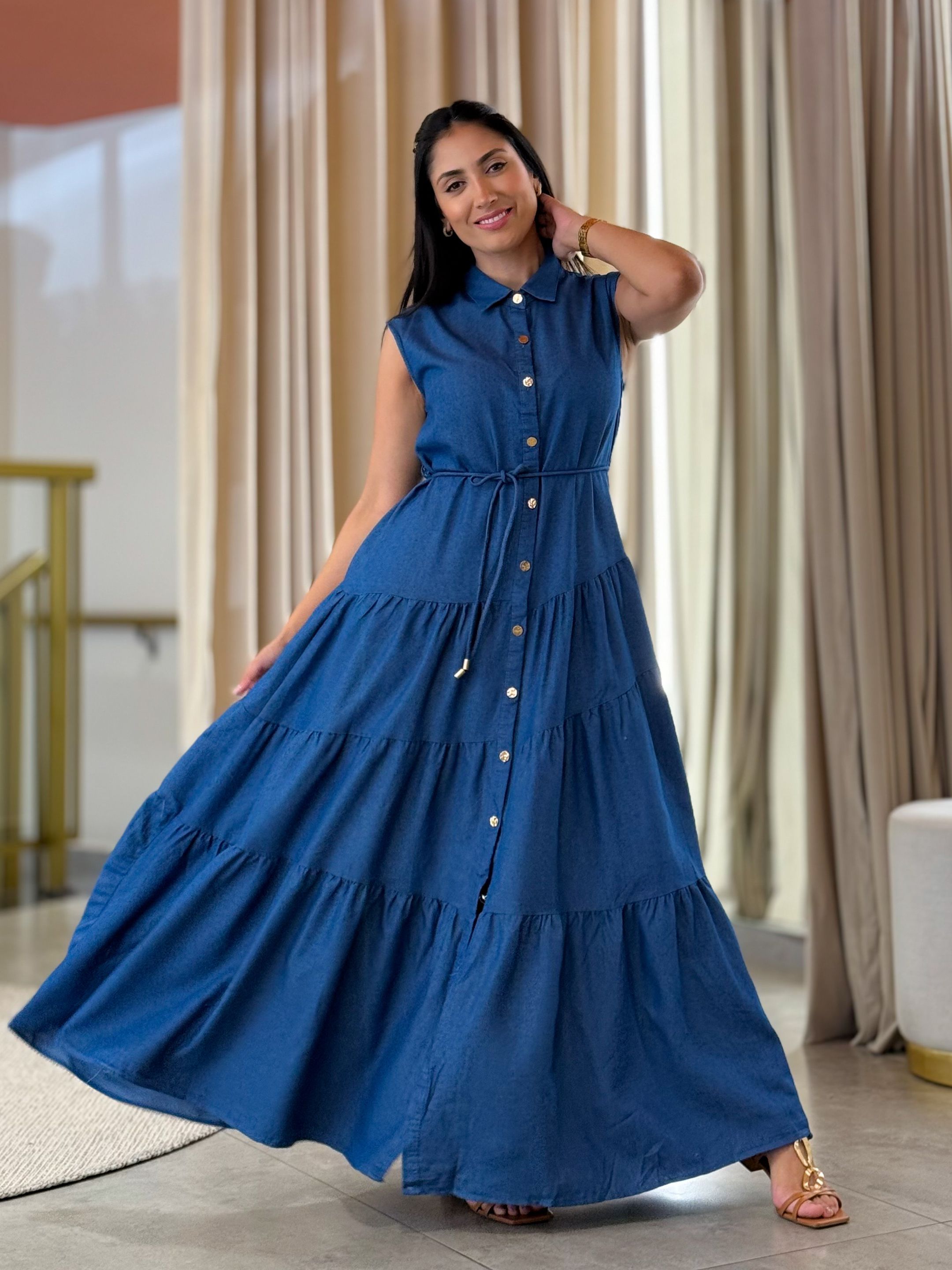 Vestido Lavinia Azul Jeans Escuro