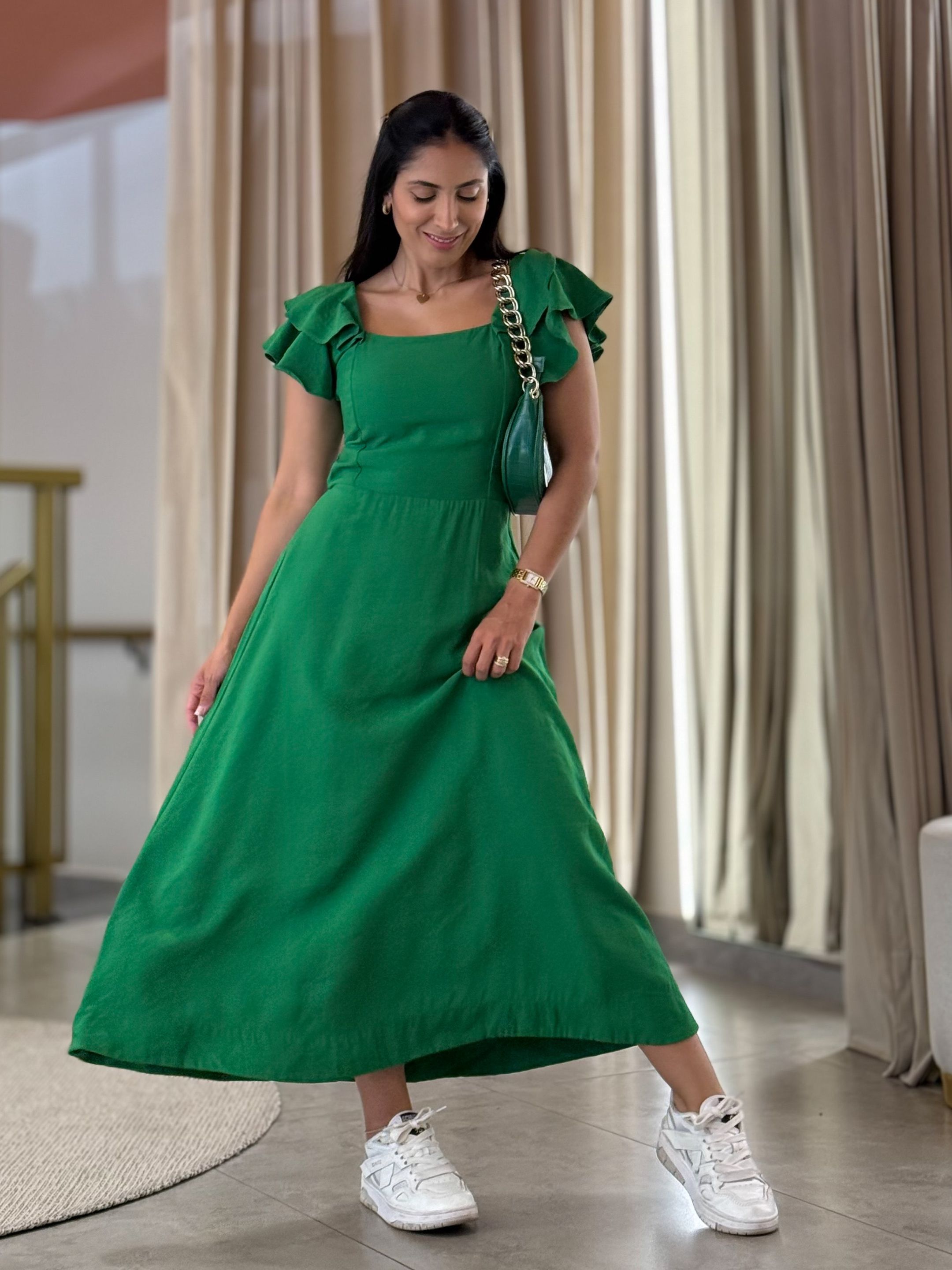 Vestido Ane Verde Bandeira