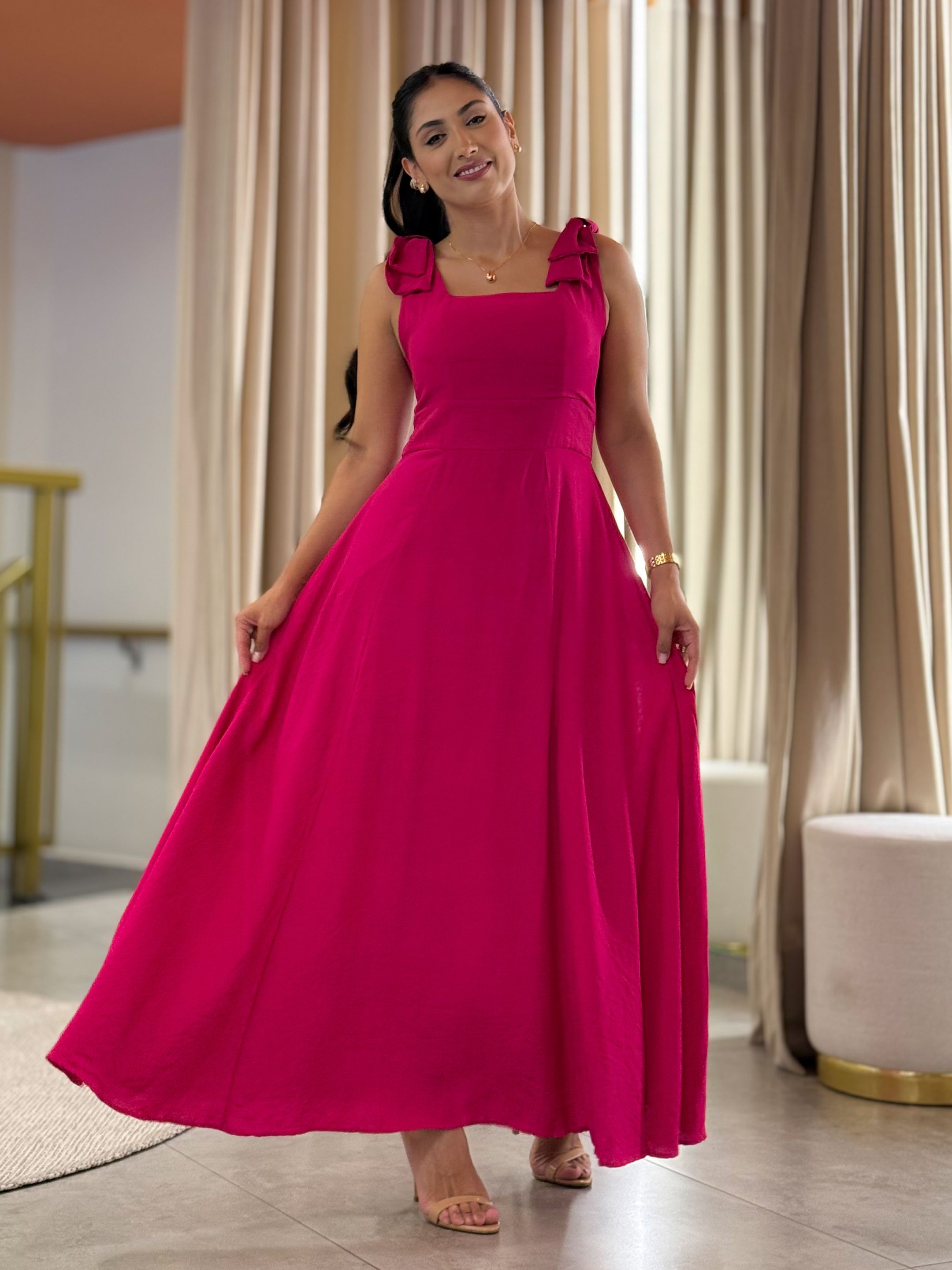 Vestido Sofie Pink - Por Katia Vilar Moda Clássica 