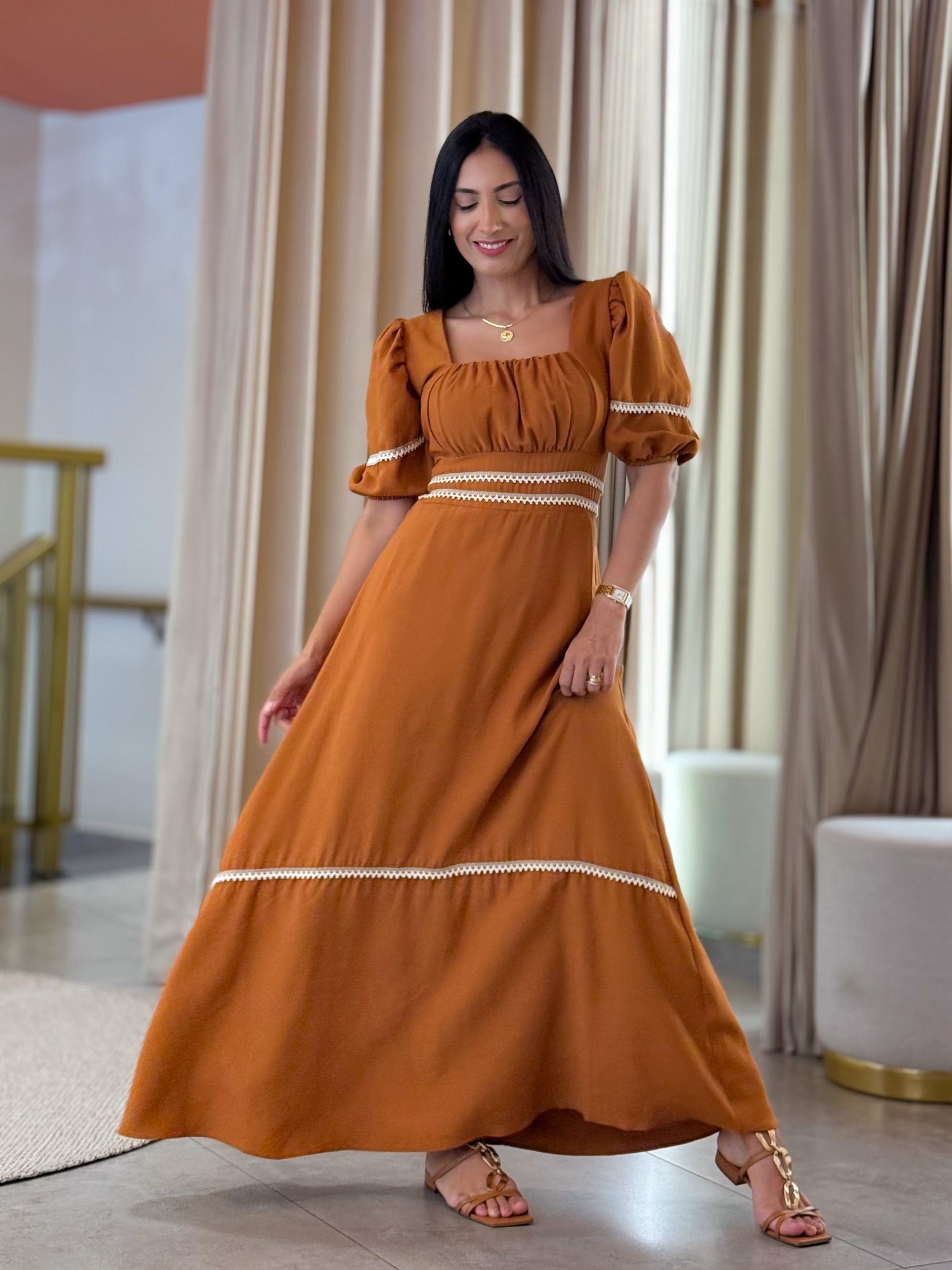 Vestido Agata Caramelo