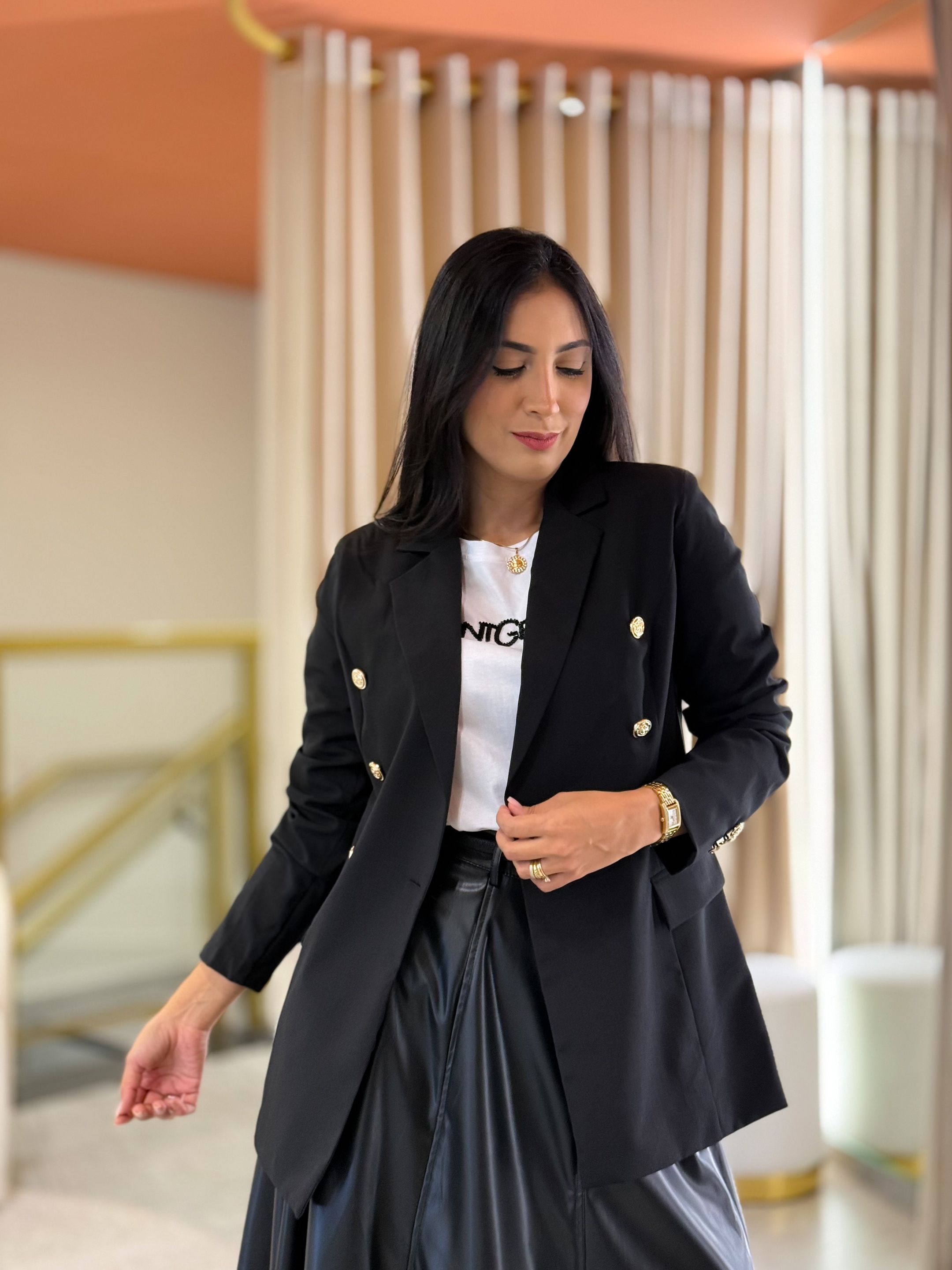 Blazer Paris Preto - Por Katia Vilar Moda Clássica 